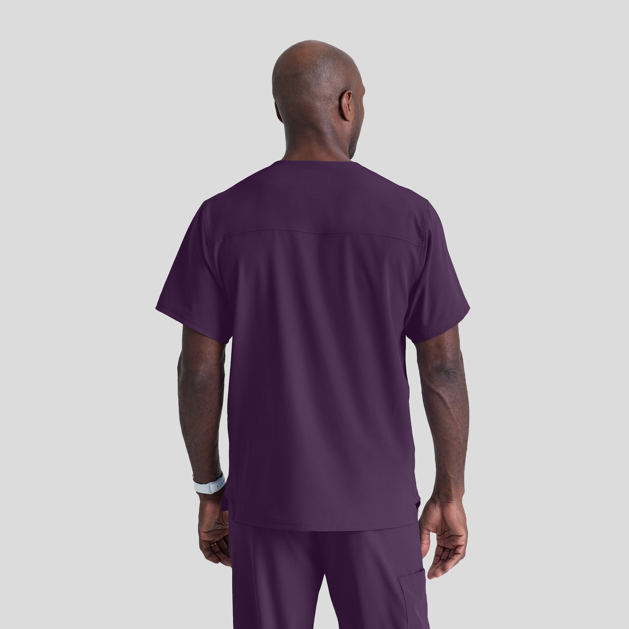 Men's Structure 1-Pocket V-Neck Scrub Top | Eggplant