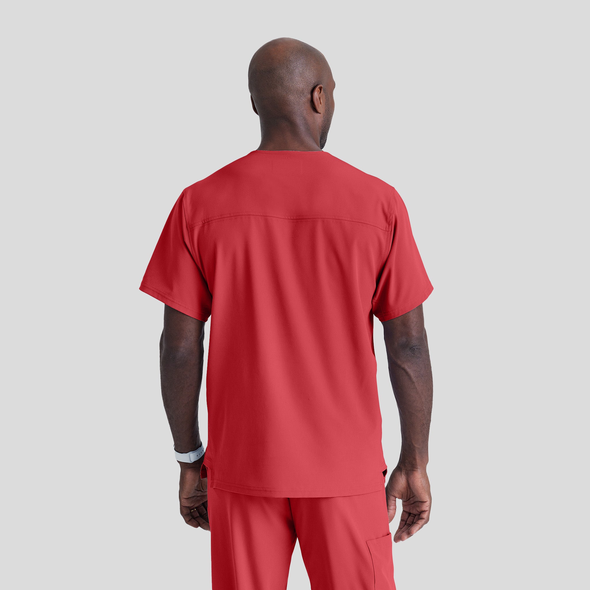Men's Structure 1-Pocket V-Neck Scrub Top | Red
