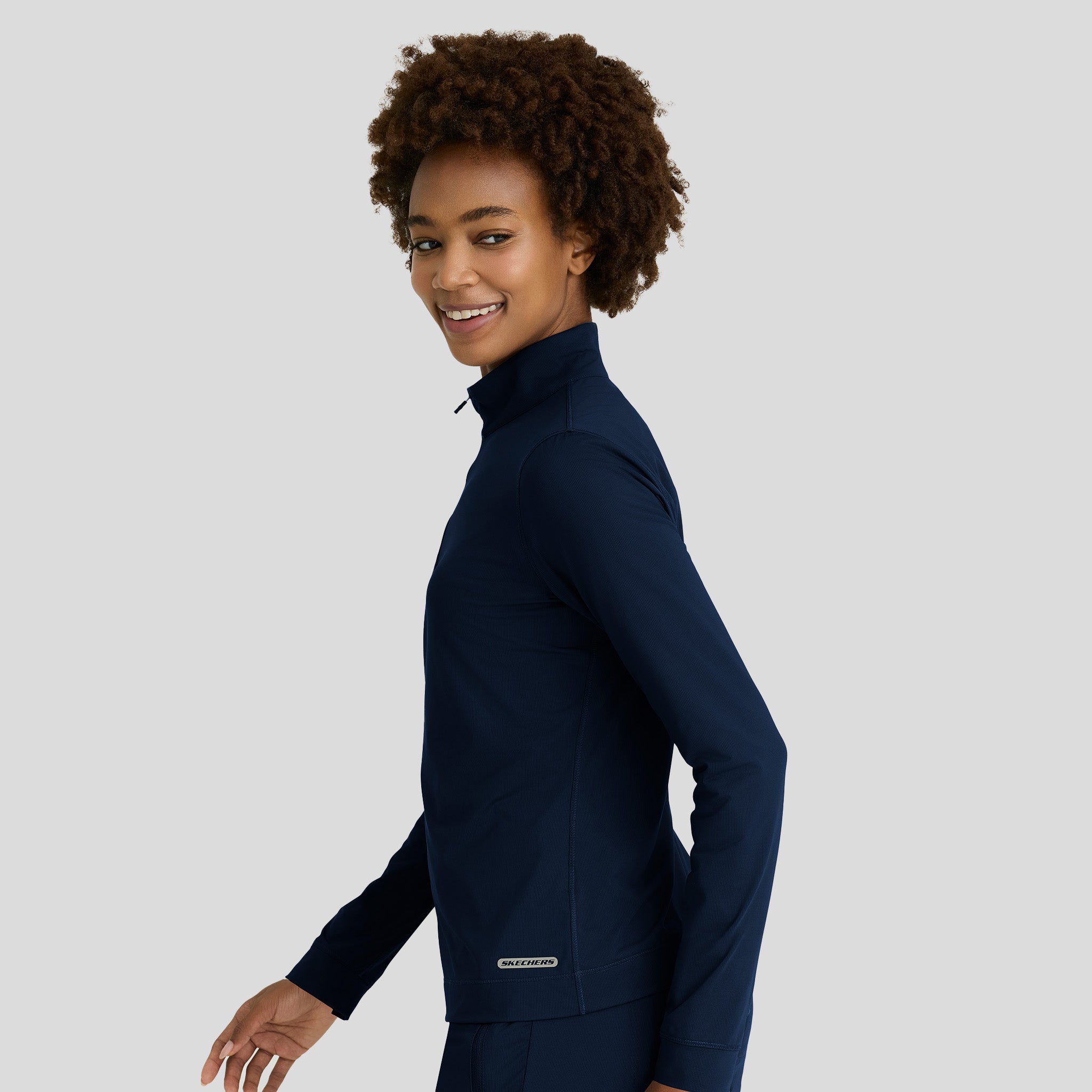 Atlas Women's Mock Neck Long Sleeve Top | Navy