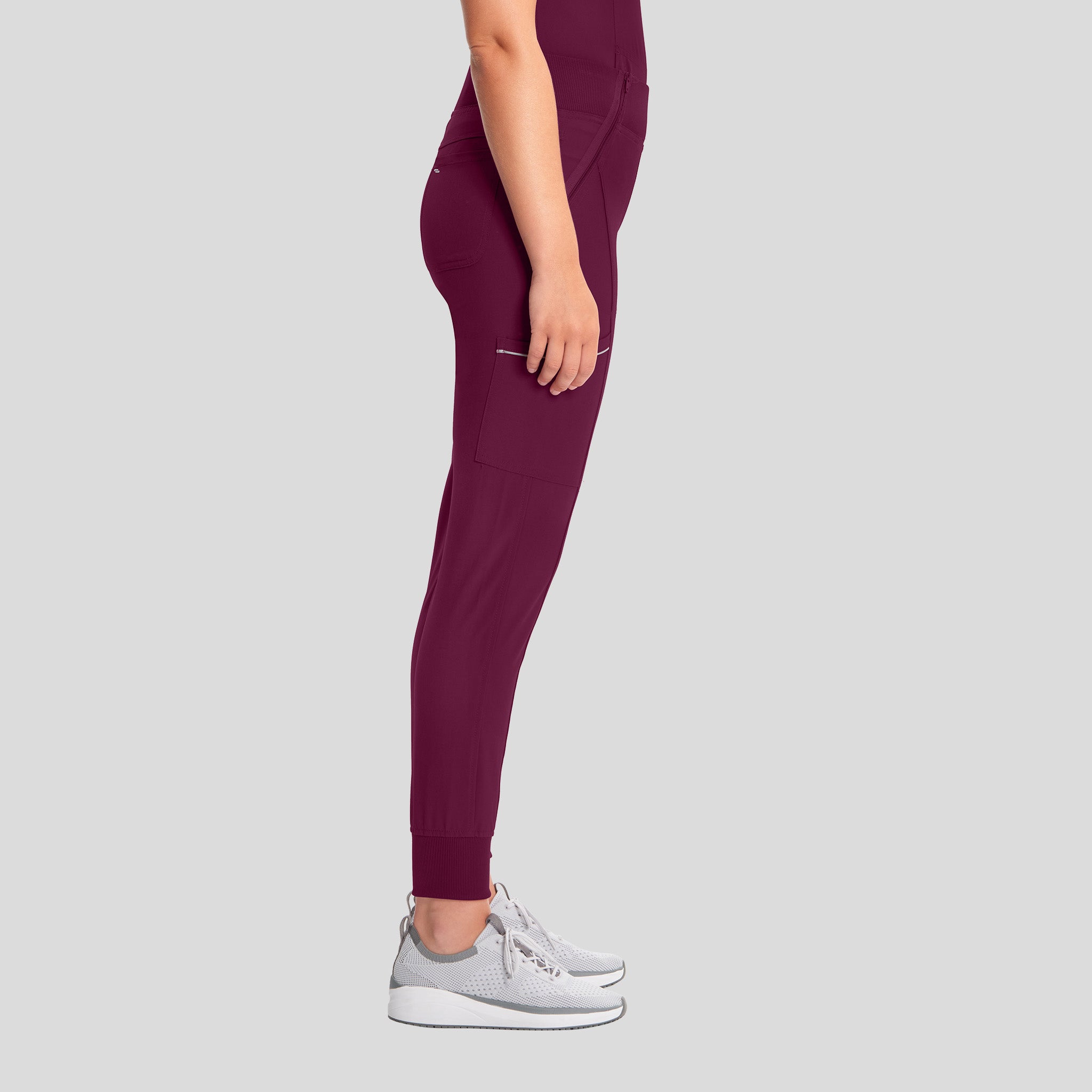 Infinity Elastic Waistband Jogger Scrub Pant | Wine