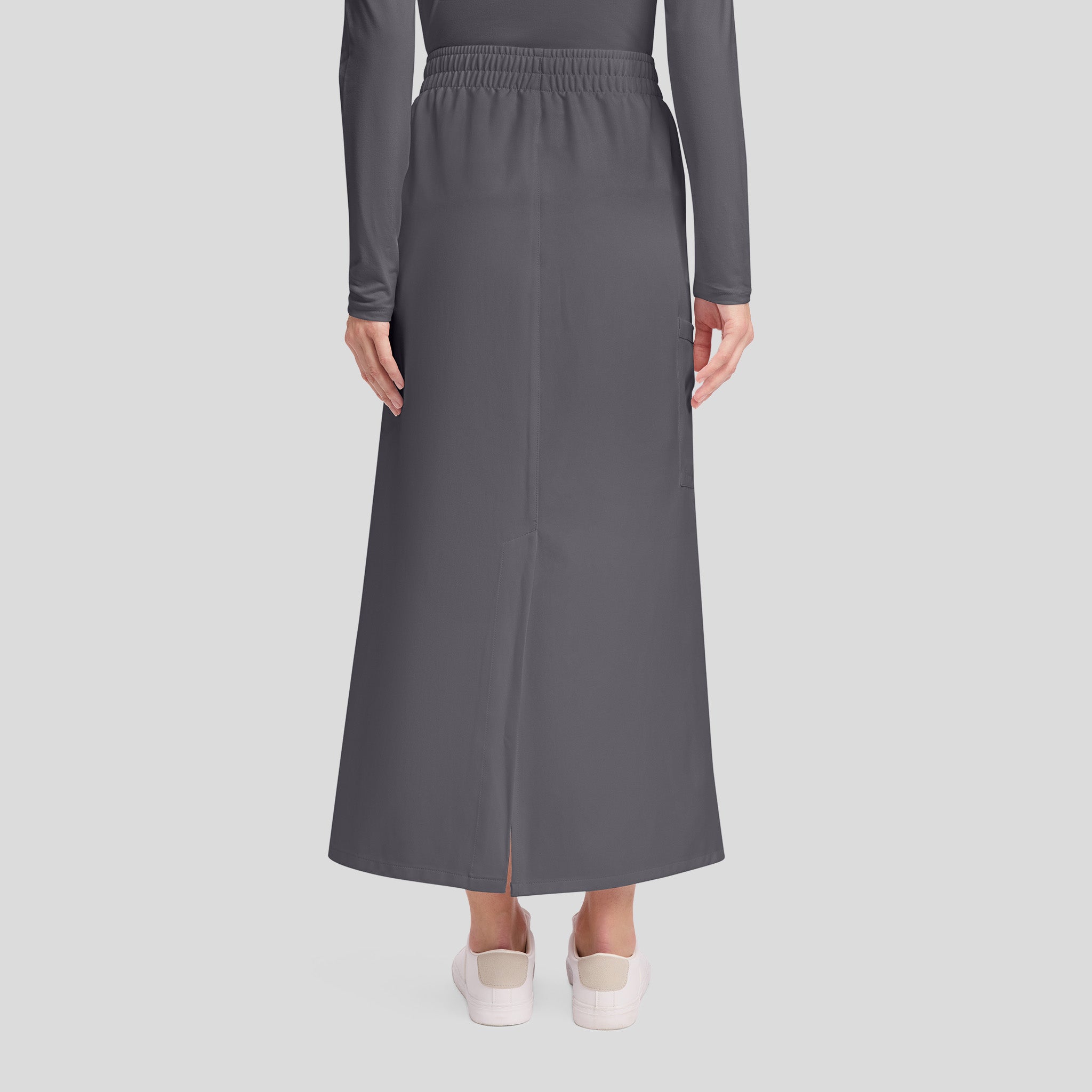 3-Pocket Maxi Scrub Skirt | Pewter