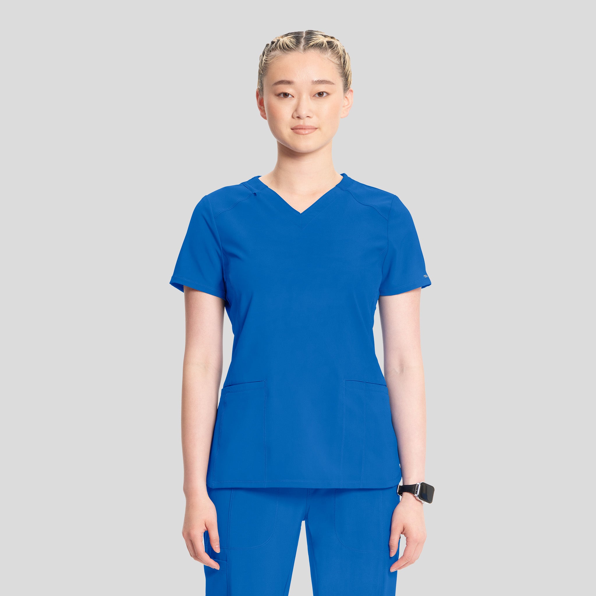 Infinity V-Neck Solid Scrub Top | Royal