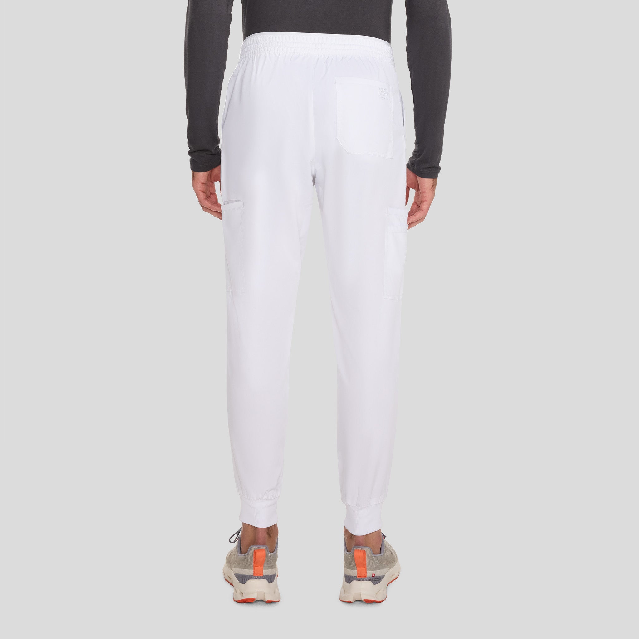 Men's Mesh Trim Jogger Scrub Pant | White