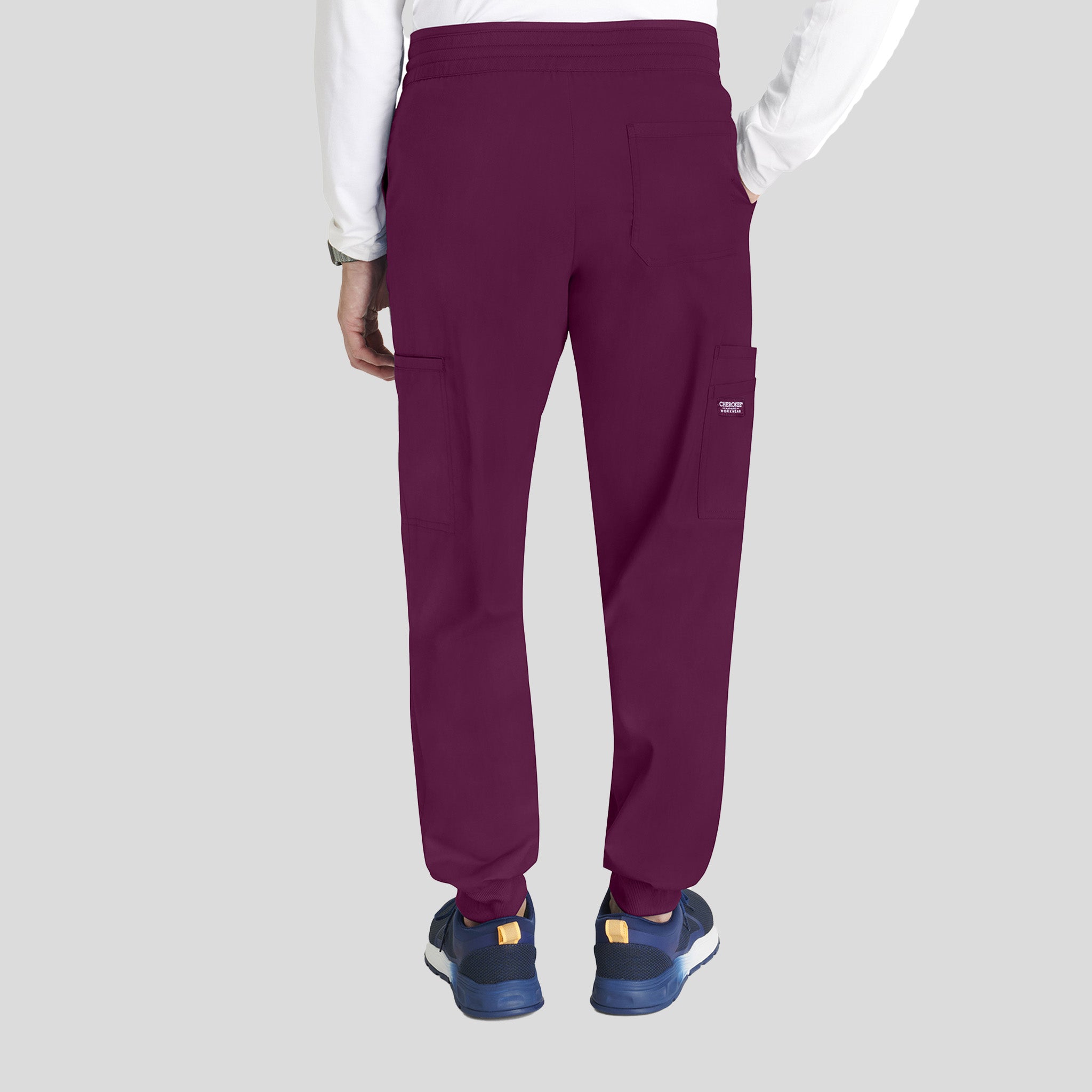 Men's Mesh Trim Jogger Scrub Pant | Wine