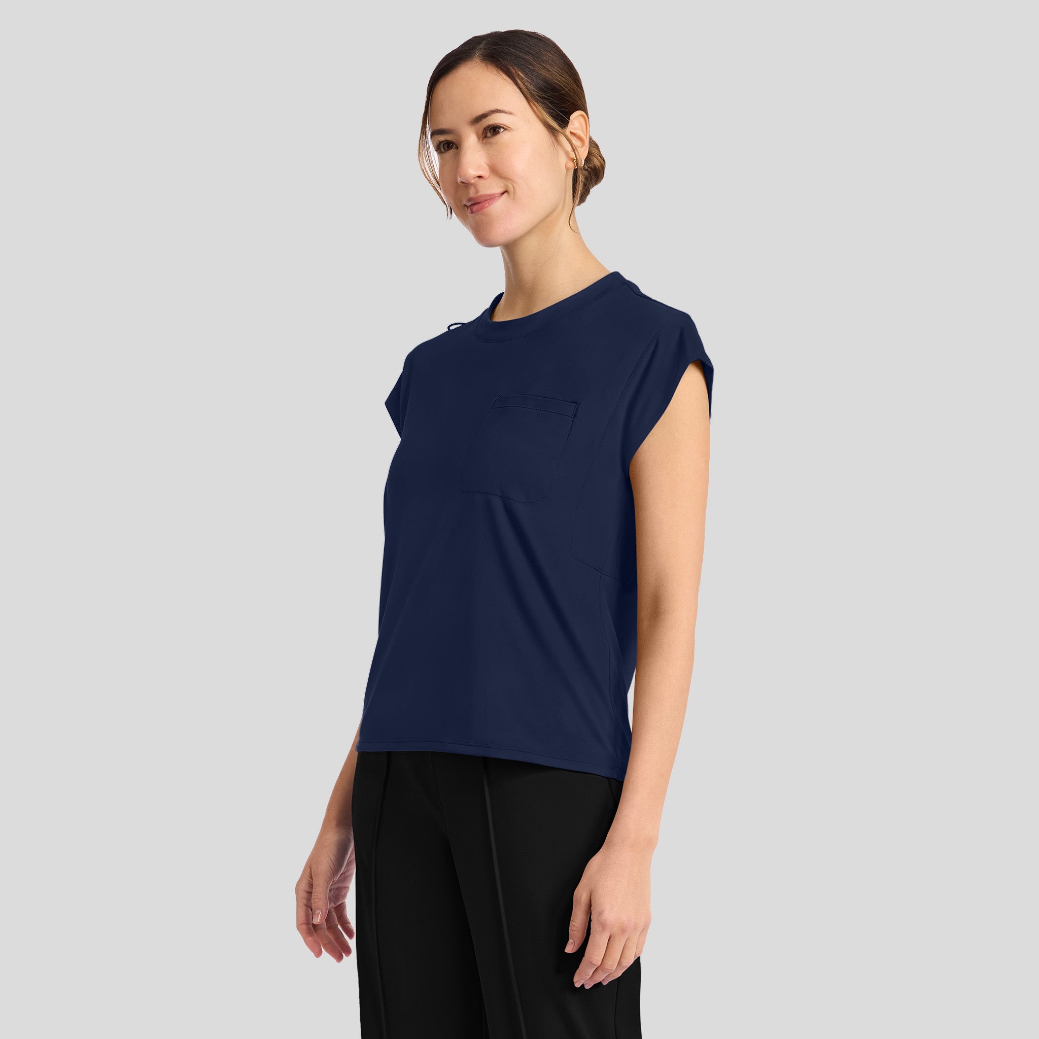 Achieve Crew Neck Scrub Top | Navy