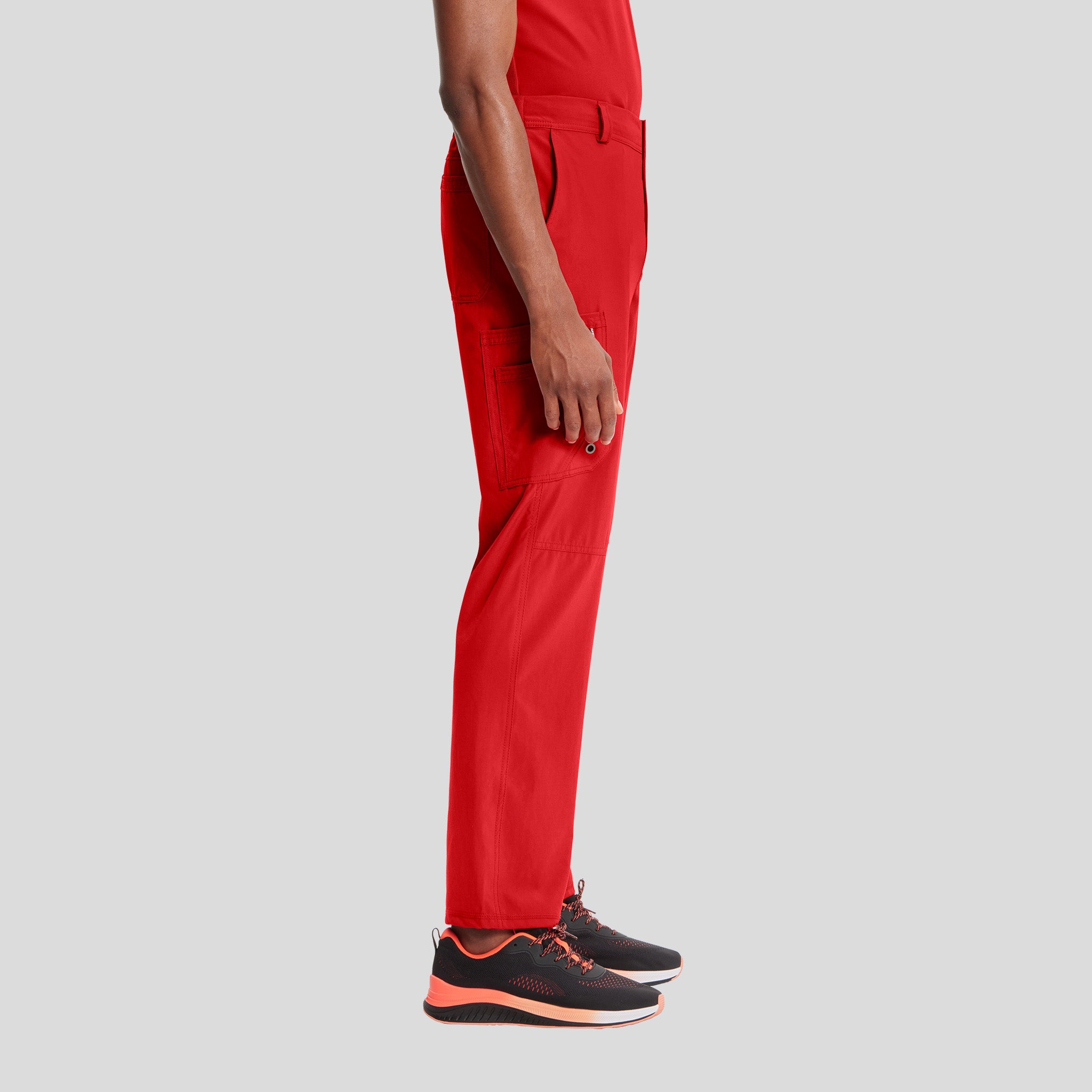 Men's Zip Fly Cargo Scrub Pant | Red