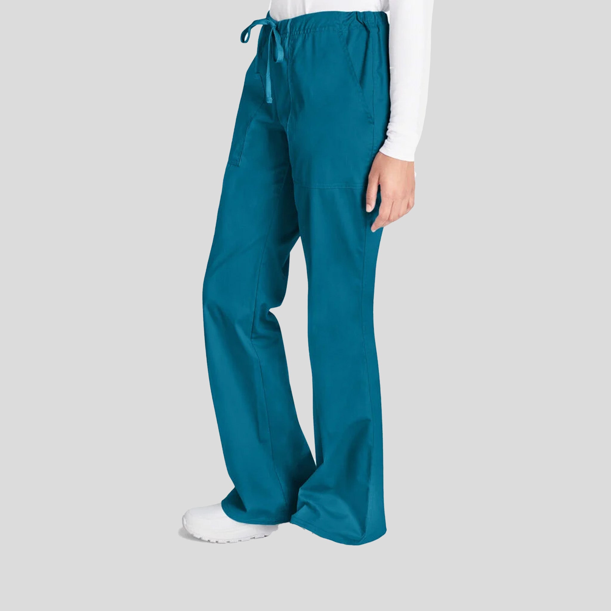 Flare Leg Drawstring Scrub Pant | Caribbean