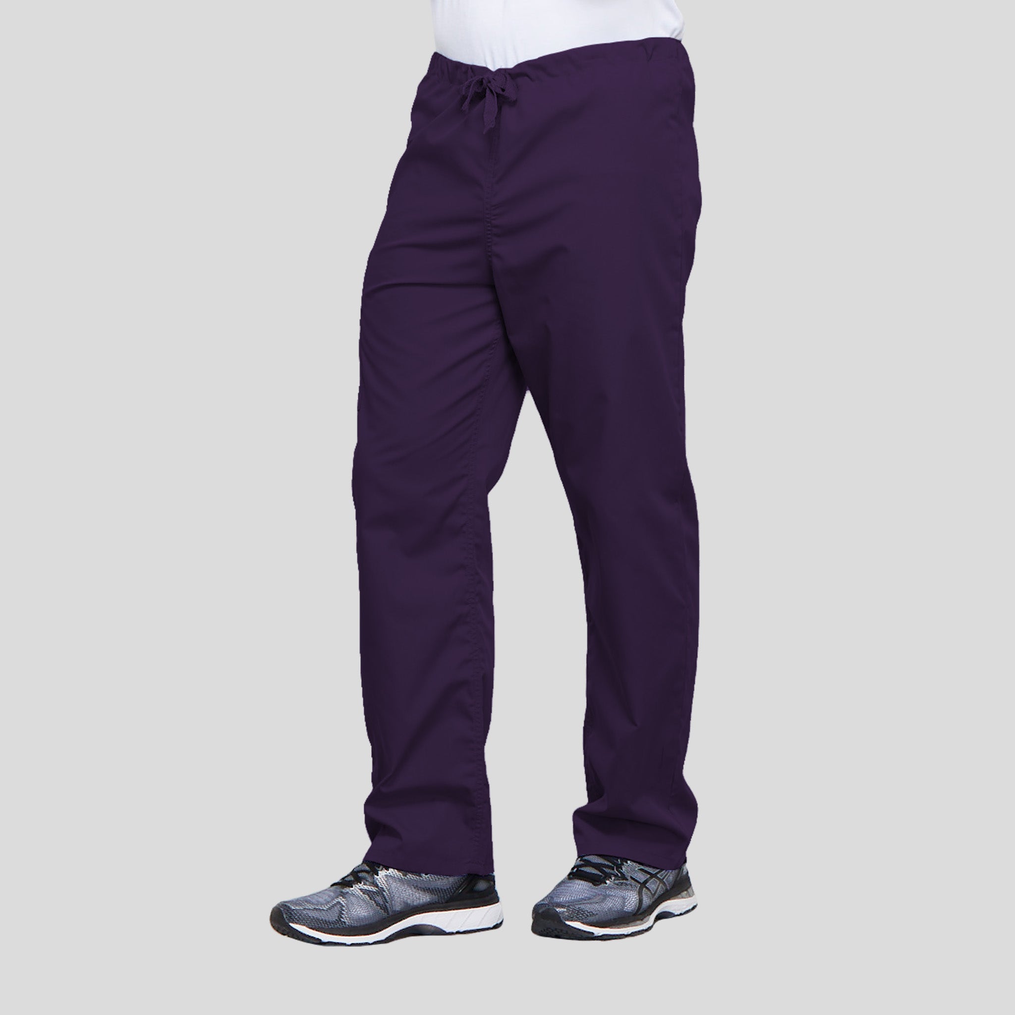 Unisex Drawstring Cargo Scrub Pant | Eggplant