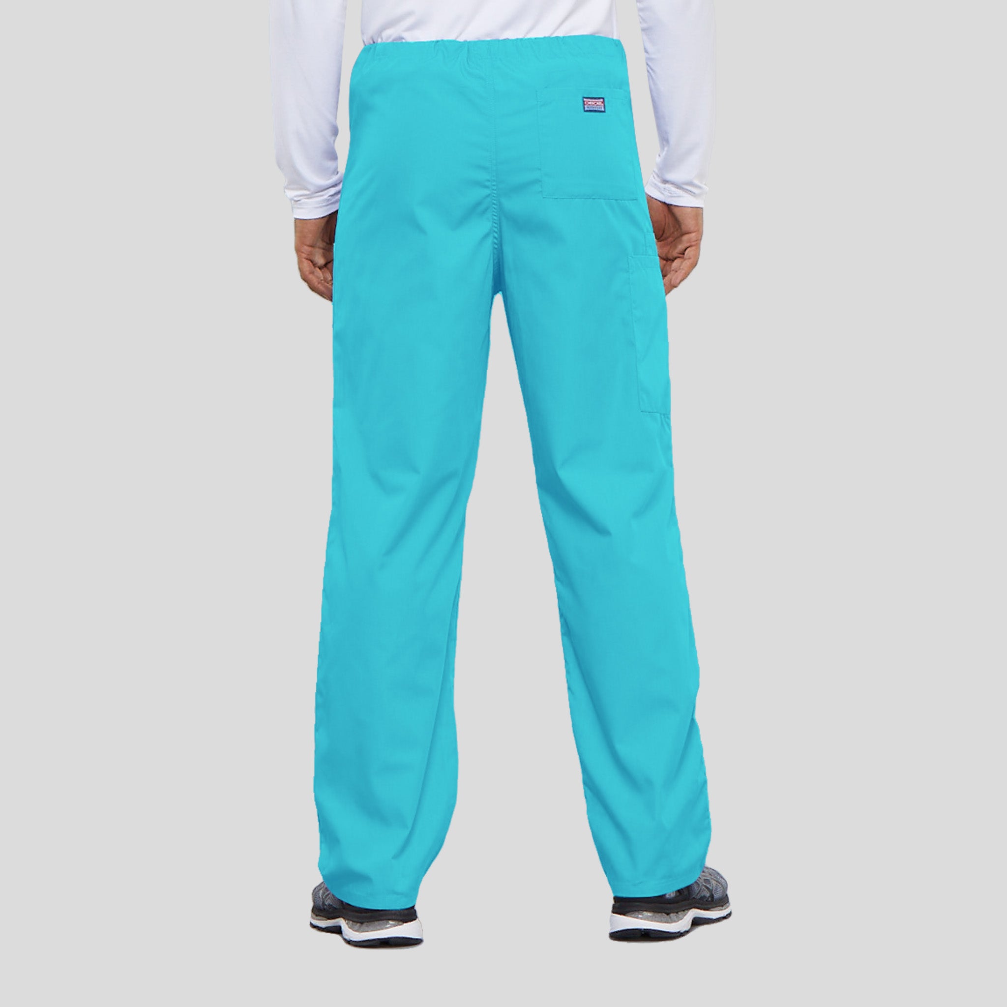 Unisex Drawstring Cargo Scrub Pant | Turquoise