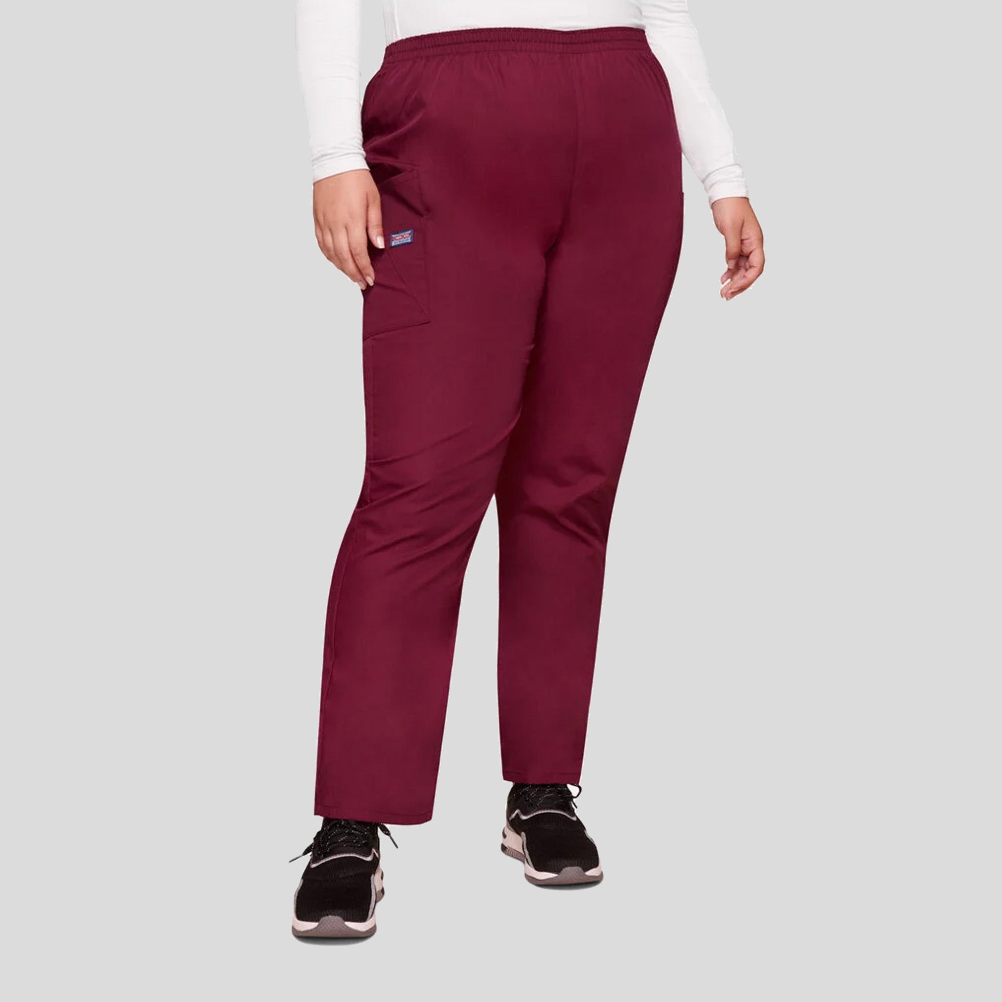 Elastic Waist Utility Scrub Pant | Wine