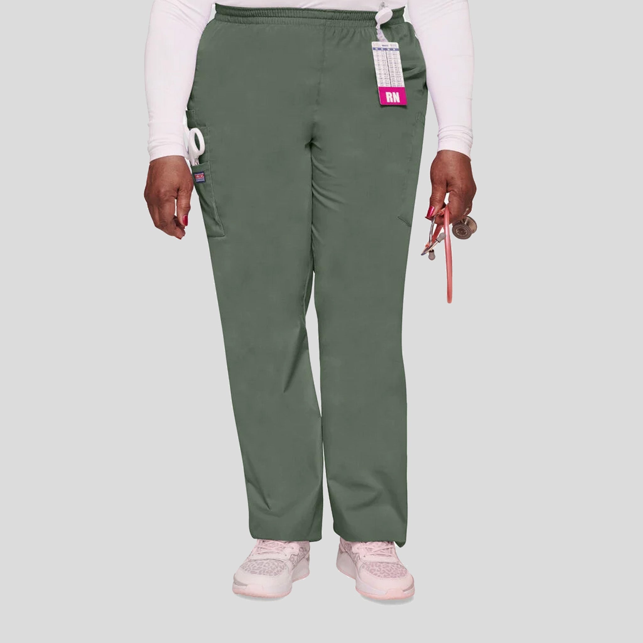 Elastic Waist Utility Scrub Pant | Olive