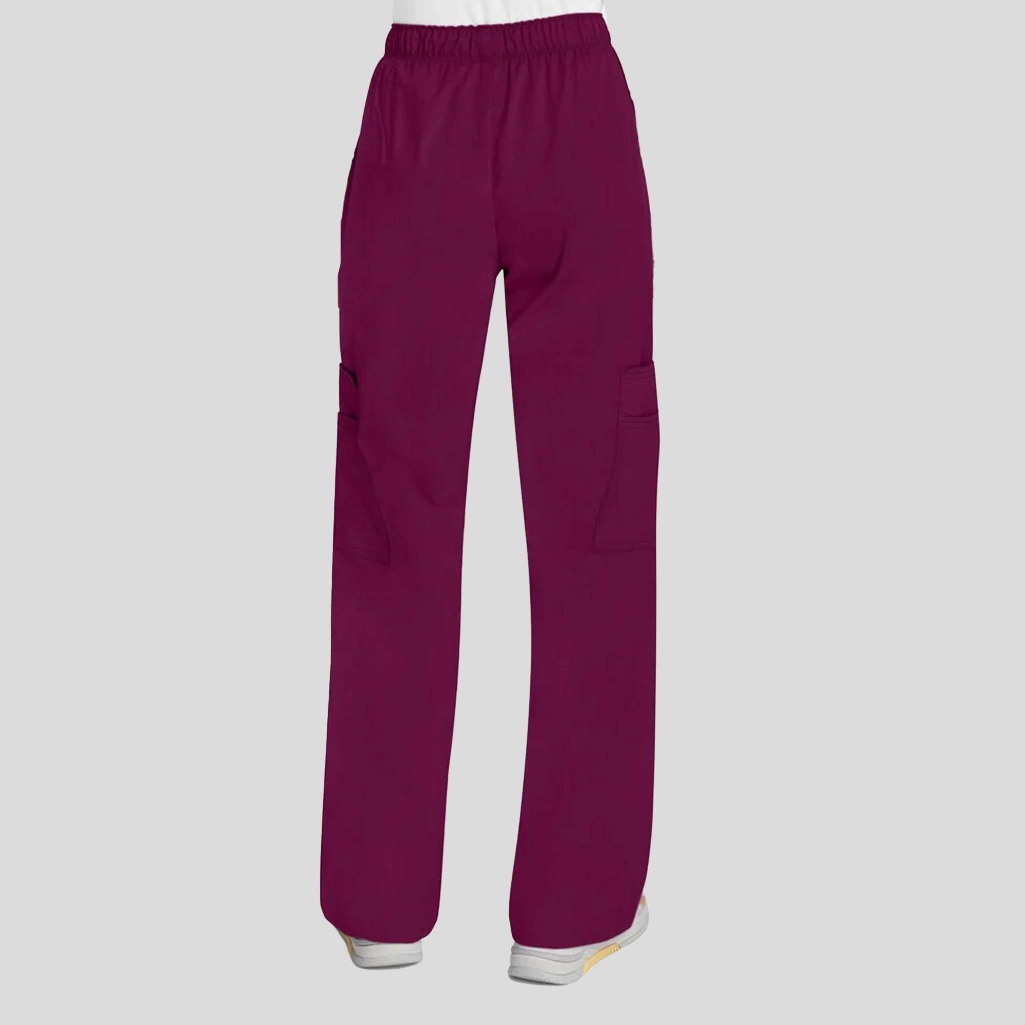 Elastic Waist Scrub Pant | Wine