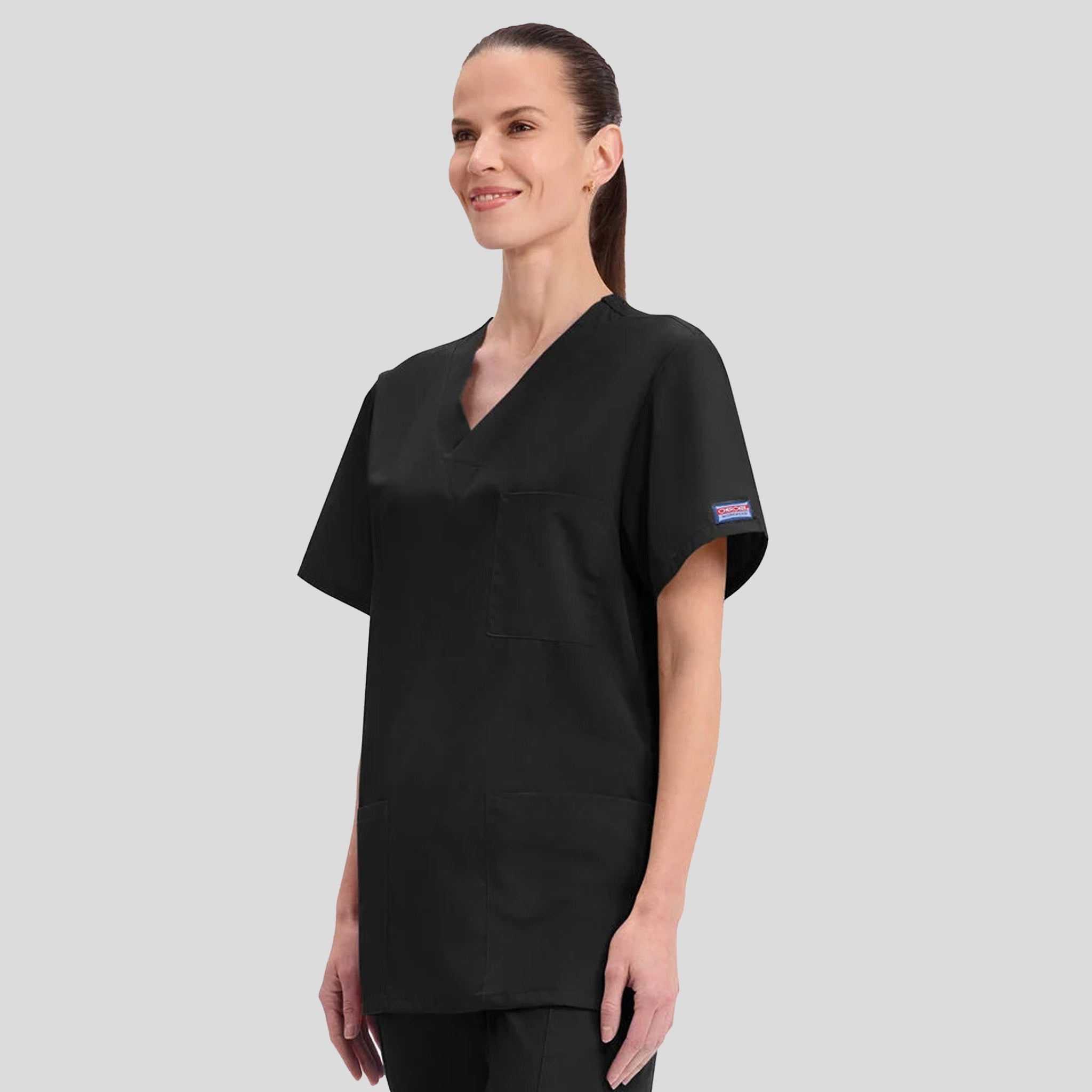 Unisex V-Neck 3 Pocket | Black