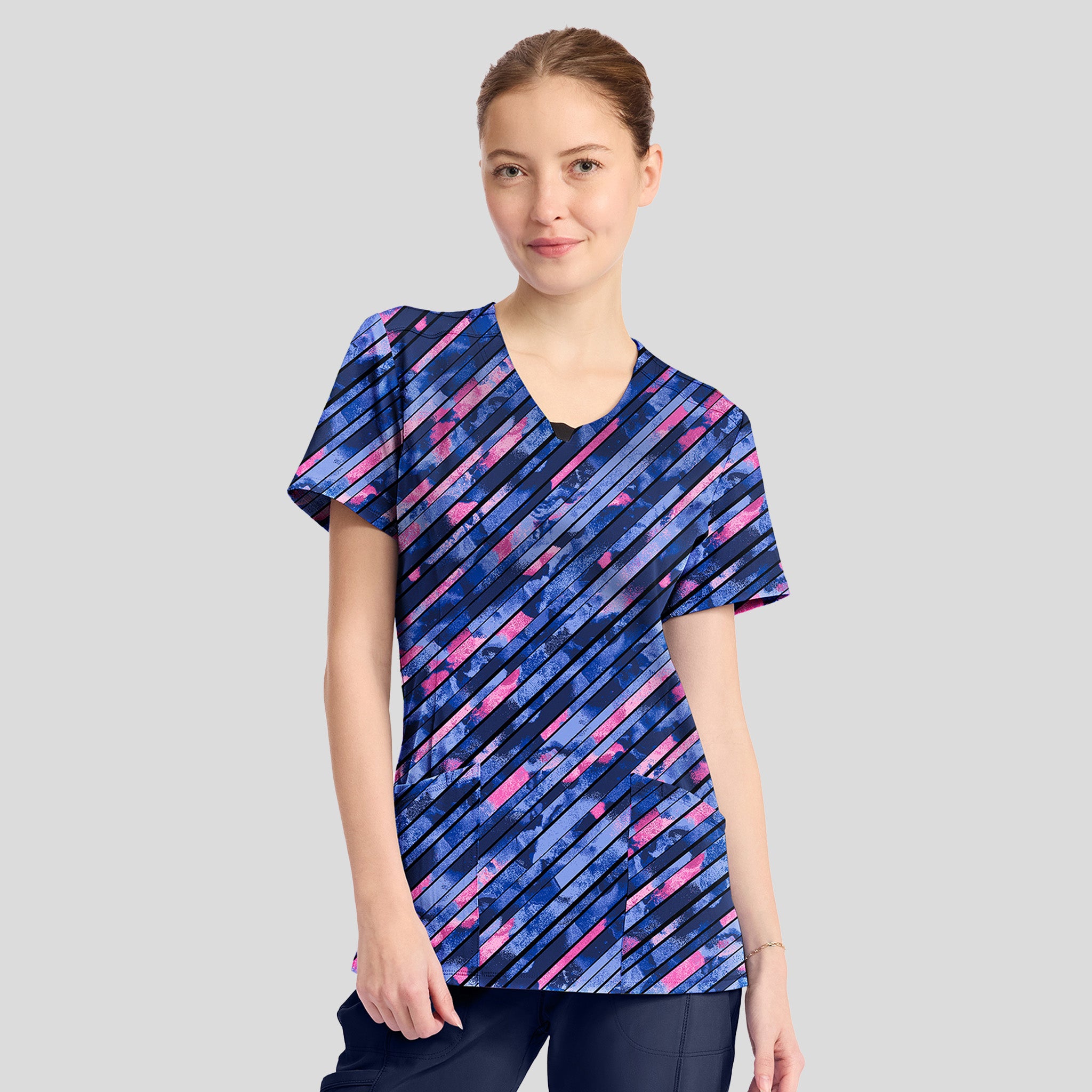 Staggered Marble Print Top