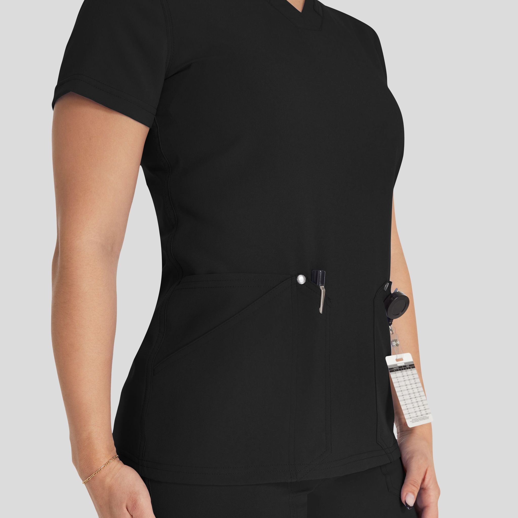 Women's V-Neck Scrub Top | Black