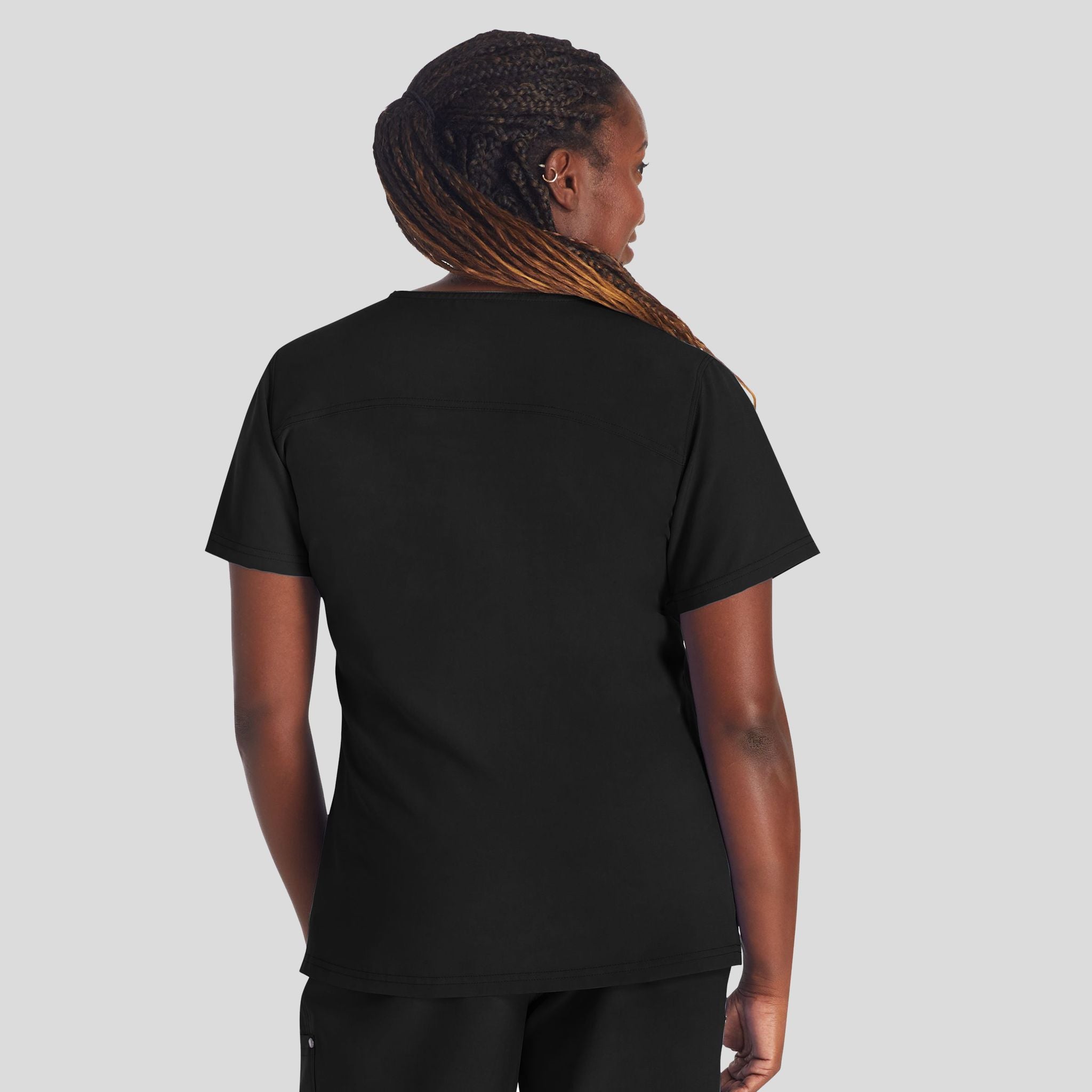 Women's V-Neck Scrub Top | Black