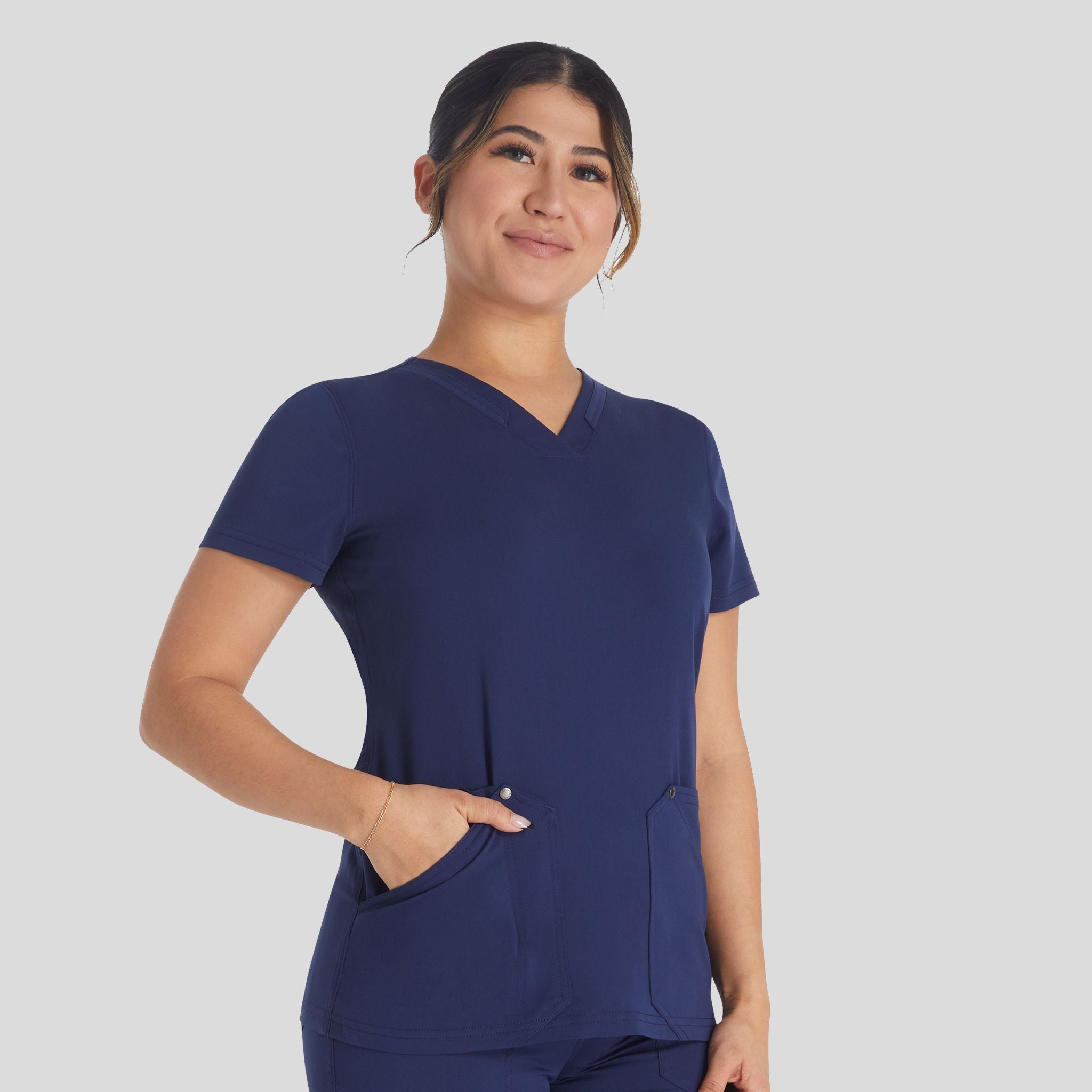 Women's V-Neck Scrub Top | Navy