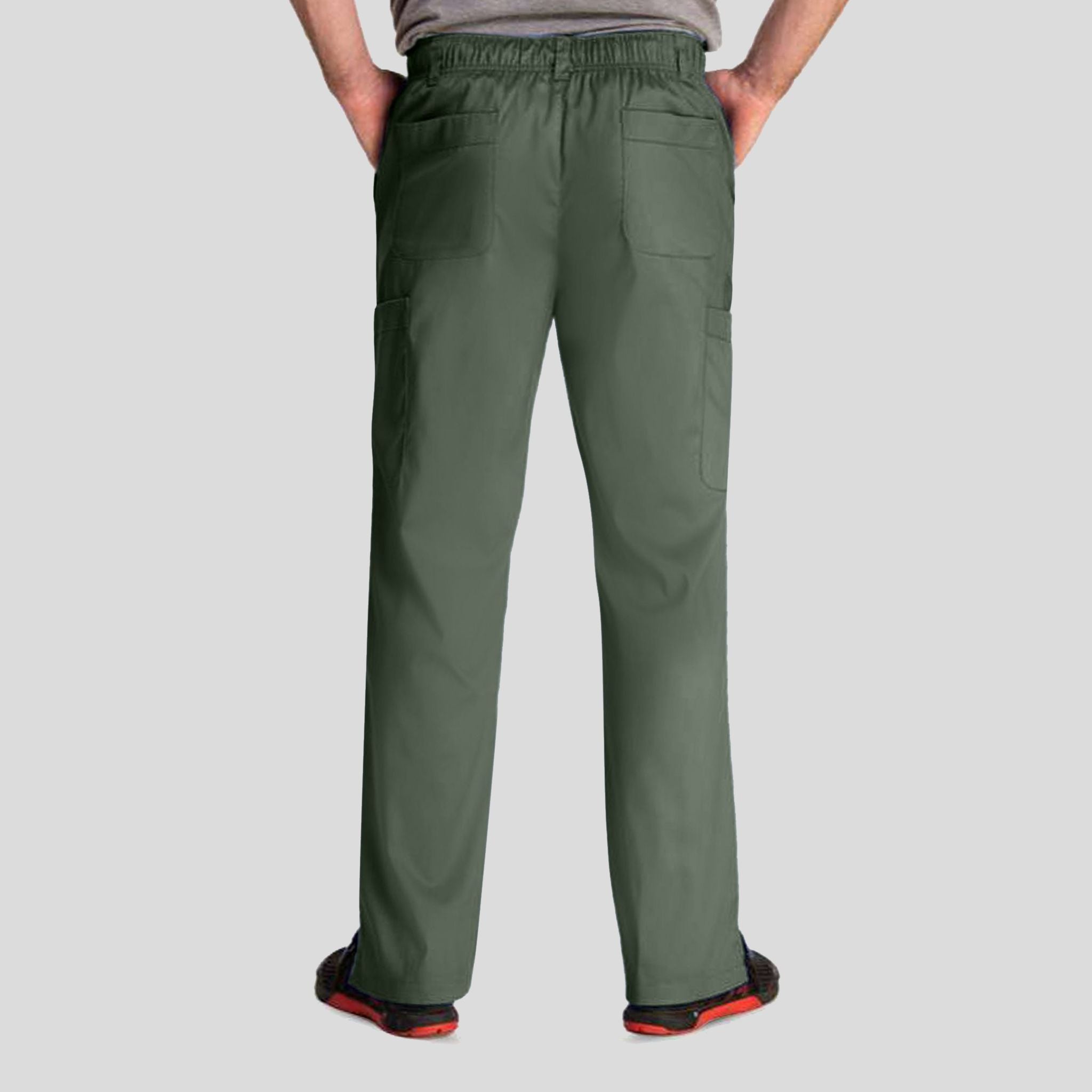 Men's Half Elastic Waistband Pant | Olive