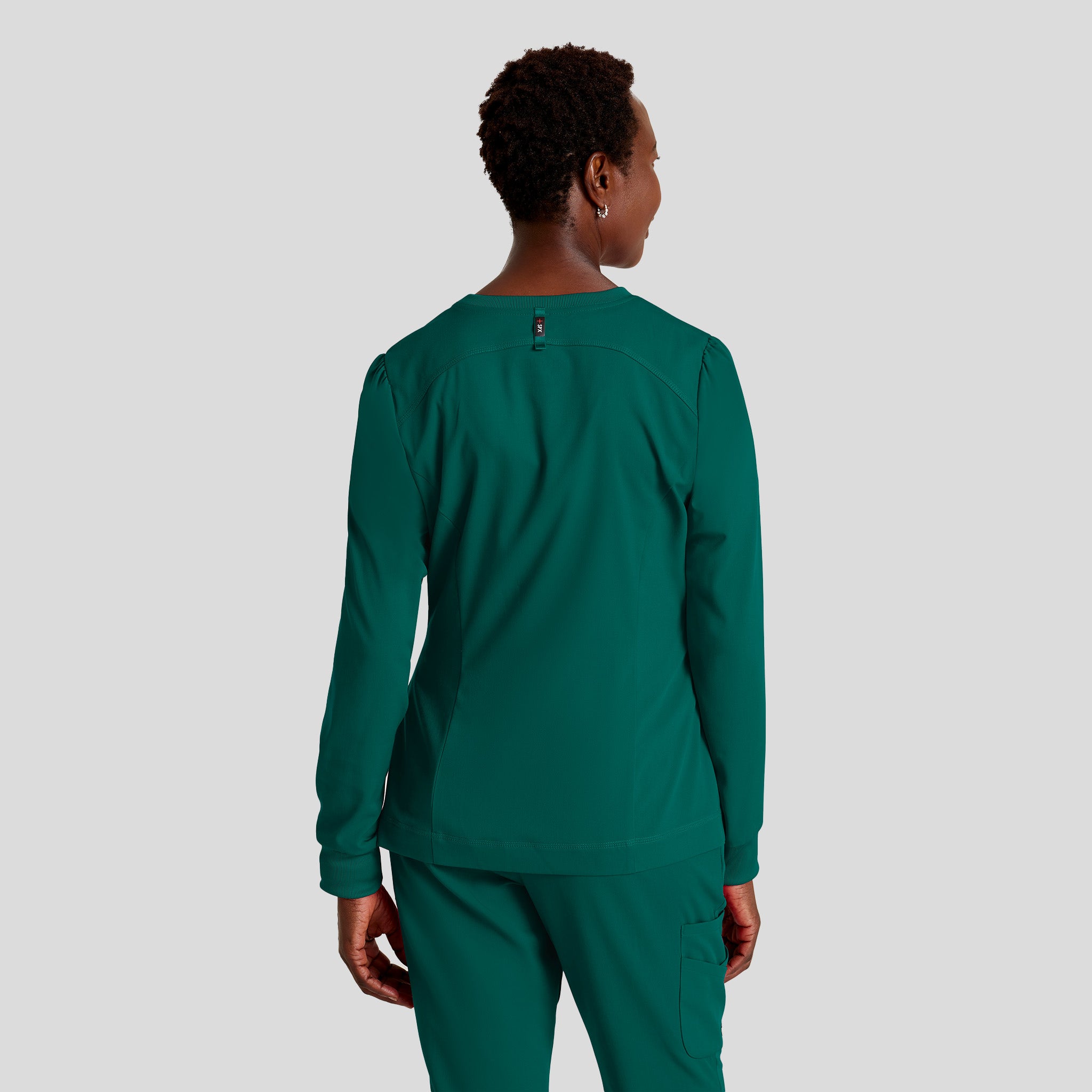 Millie 3-Pocket Crewneck Scrub Jacket | Hunter
