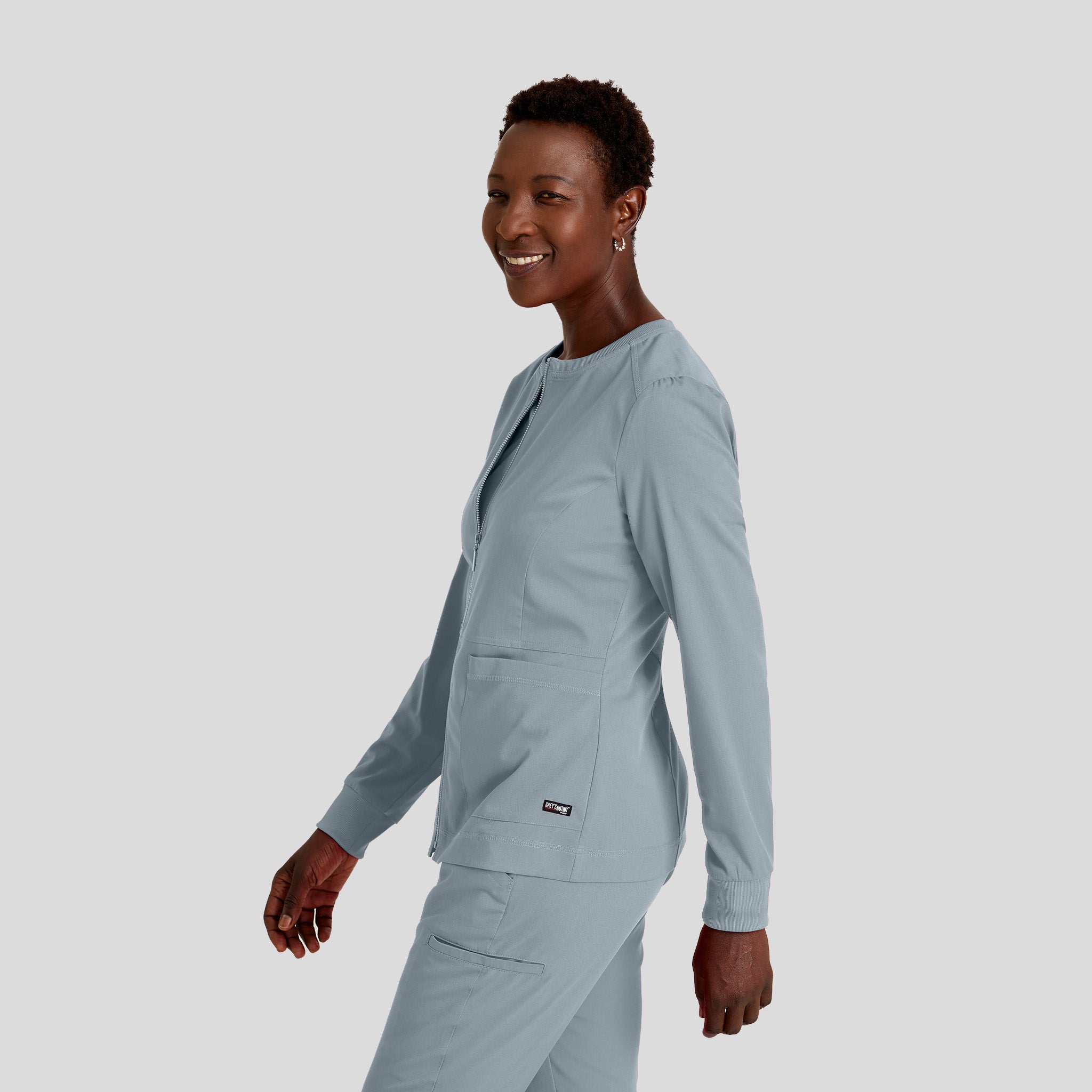Millie 3-Pocket Crewneck Scrub Jacket | Moonstruck
