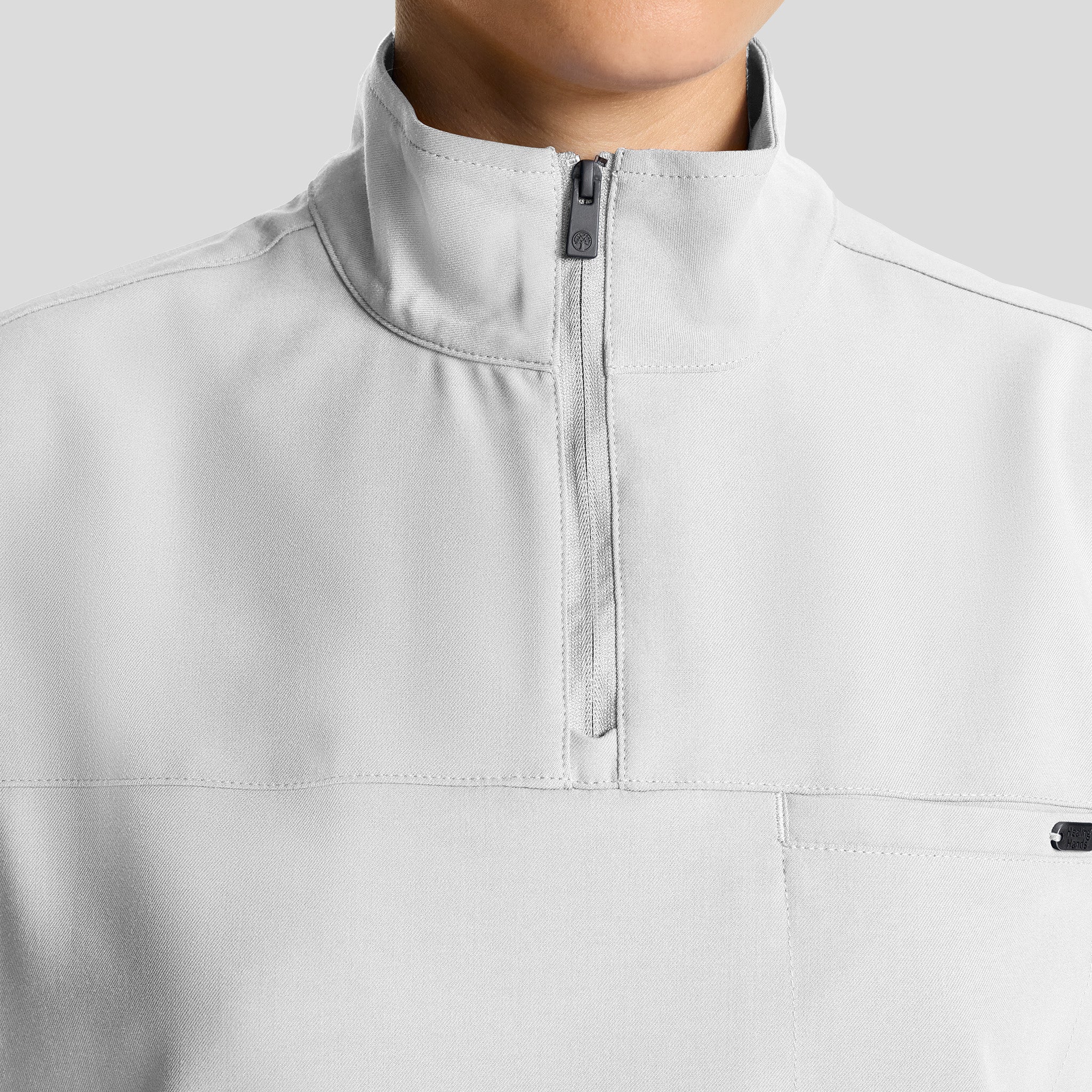 Women's Bella Quarter Zip Scrub Top | White Gardenia
