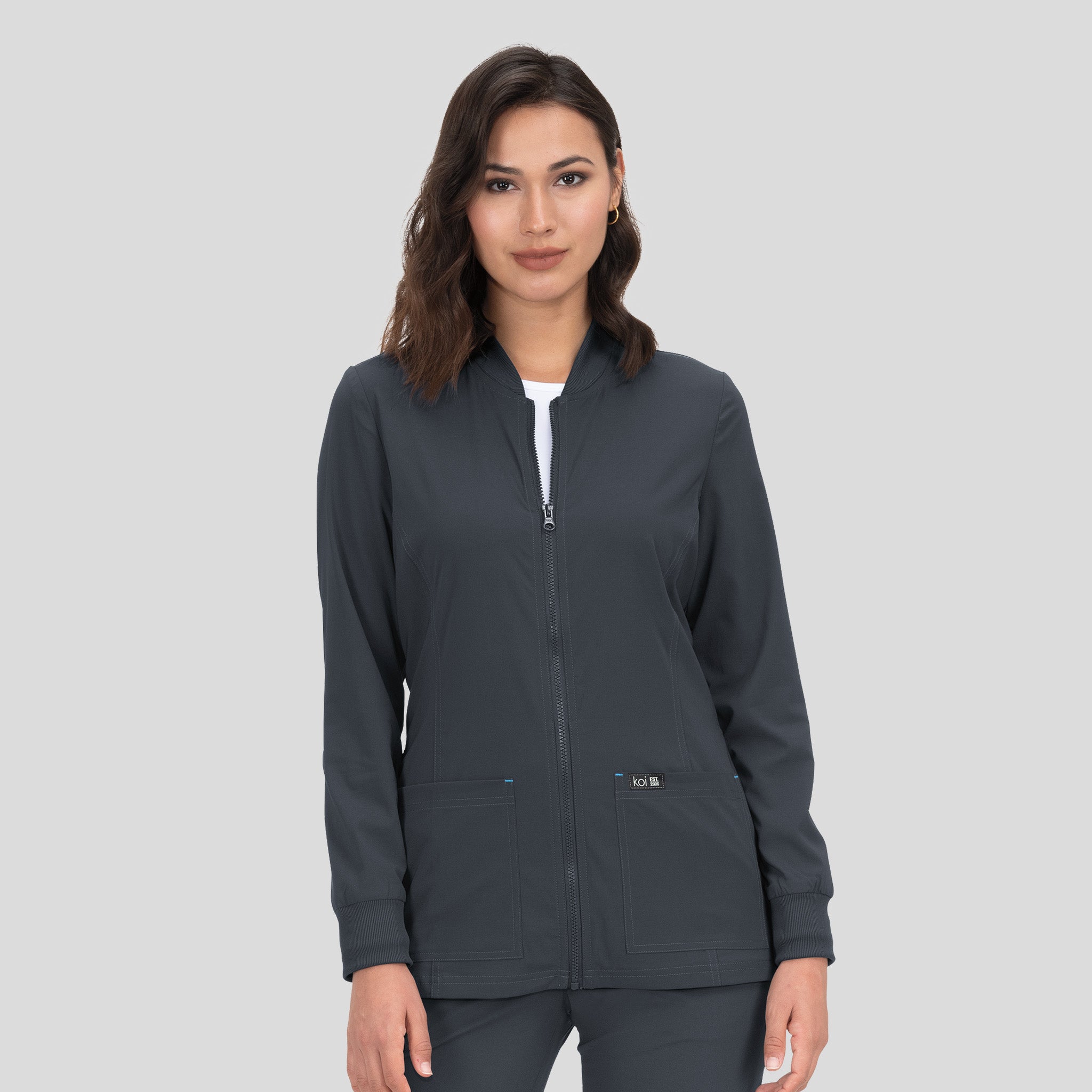 Andrea Women's 4-Pocket Stretch Jacket | Charcoal
