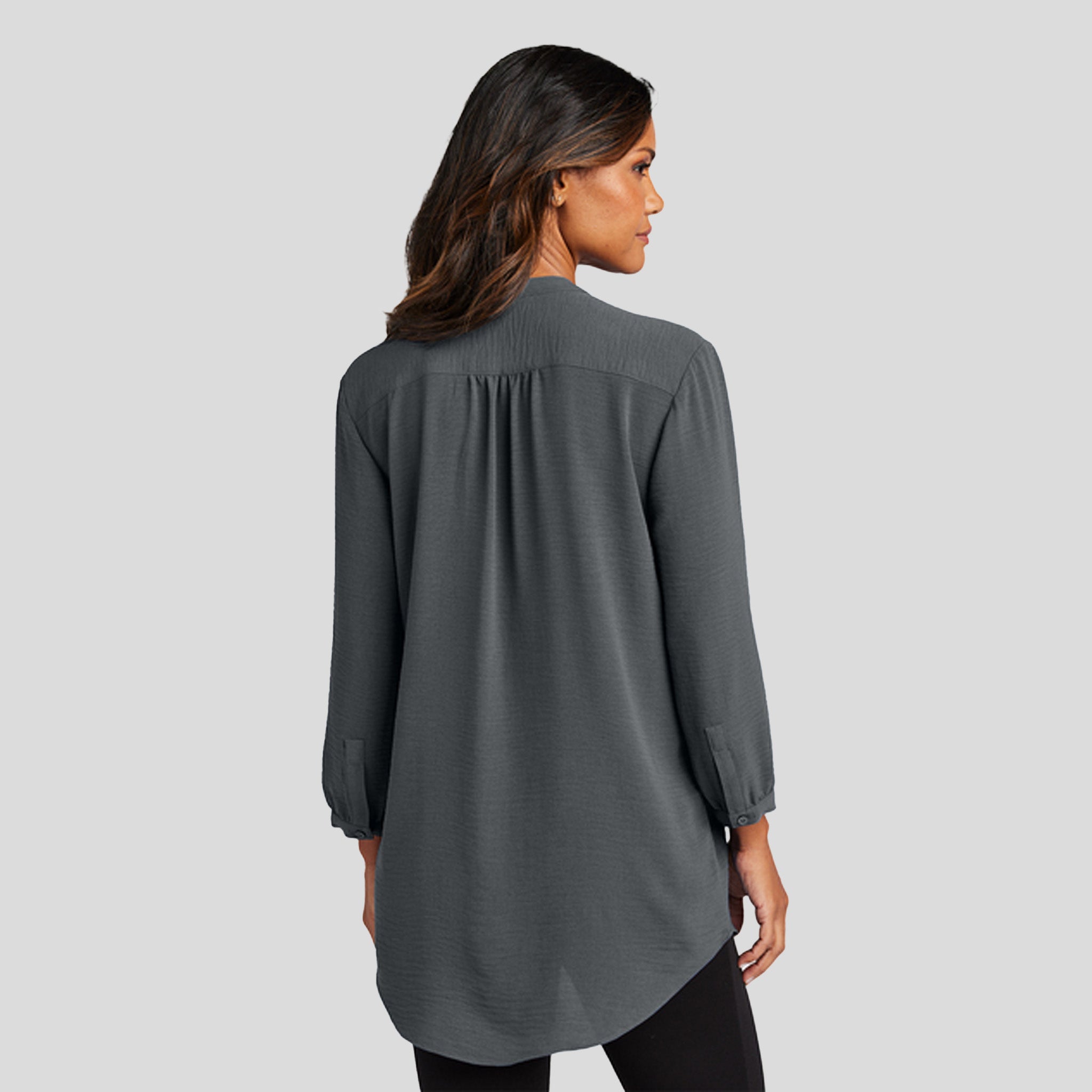 Women's 3/4-Sleeve Textured Crepe Tunic | Graphite