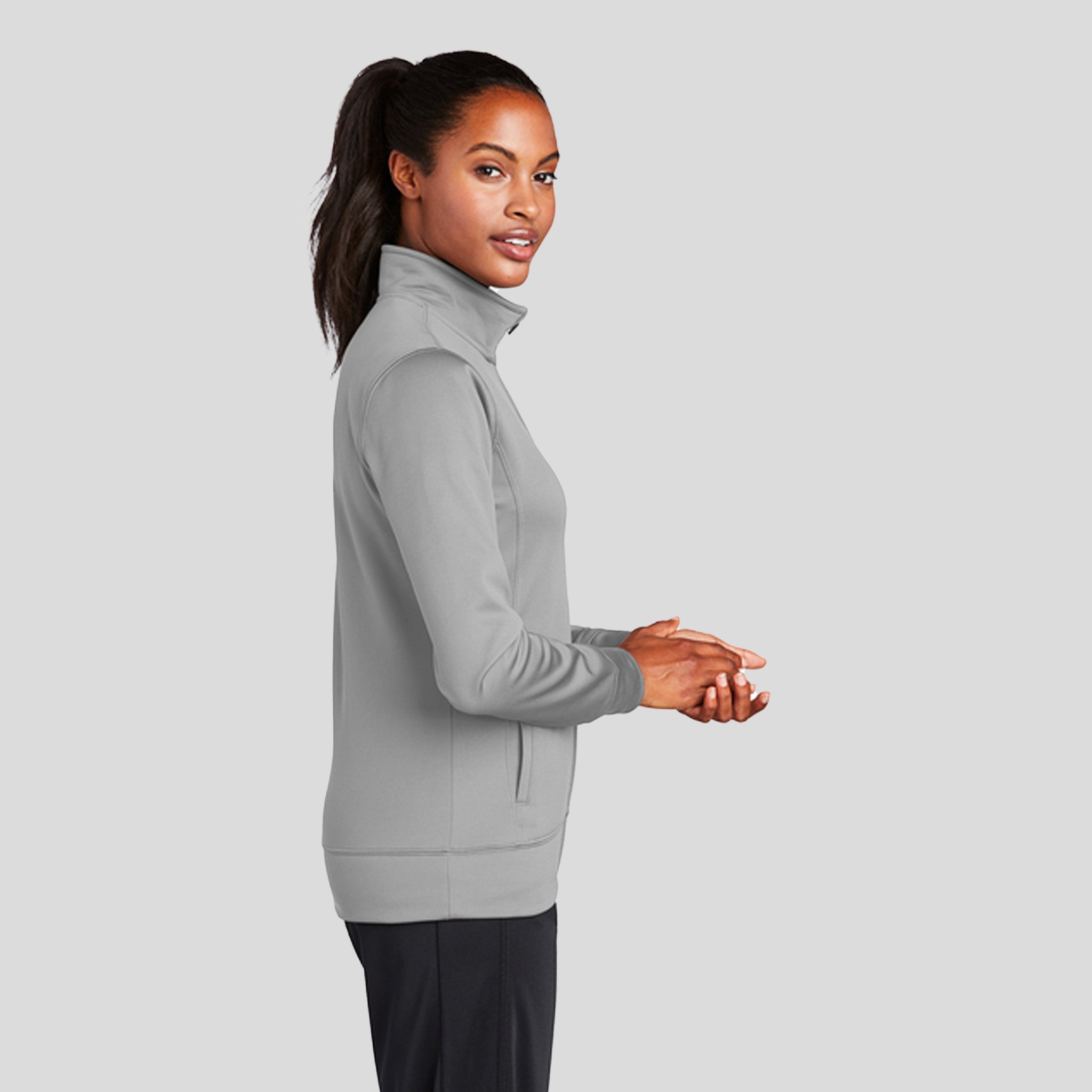 Women's Sport-Wickยฎ Fleece Full-Zip Jacket | Silver