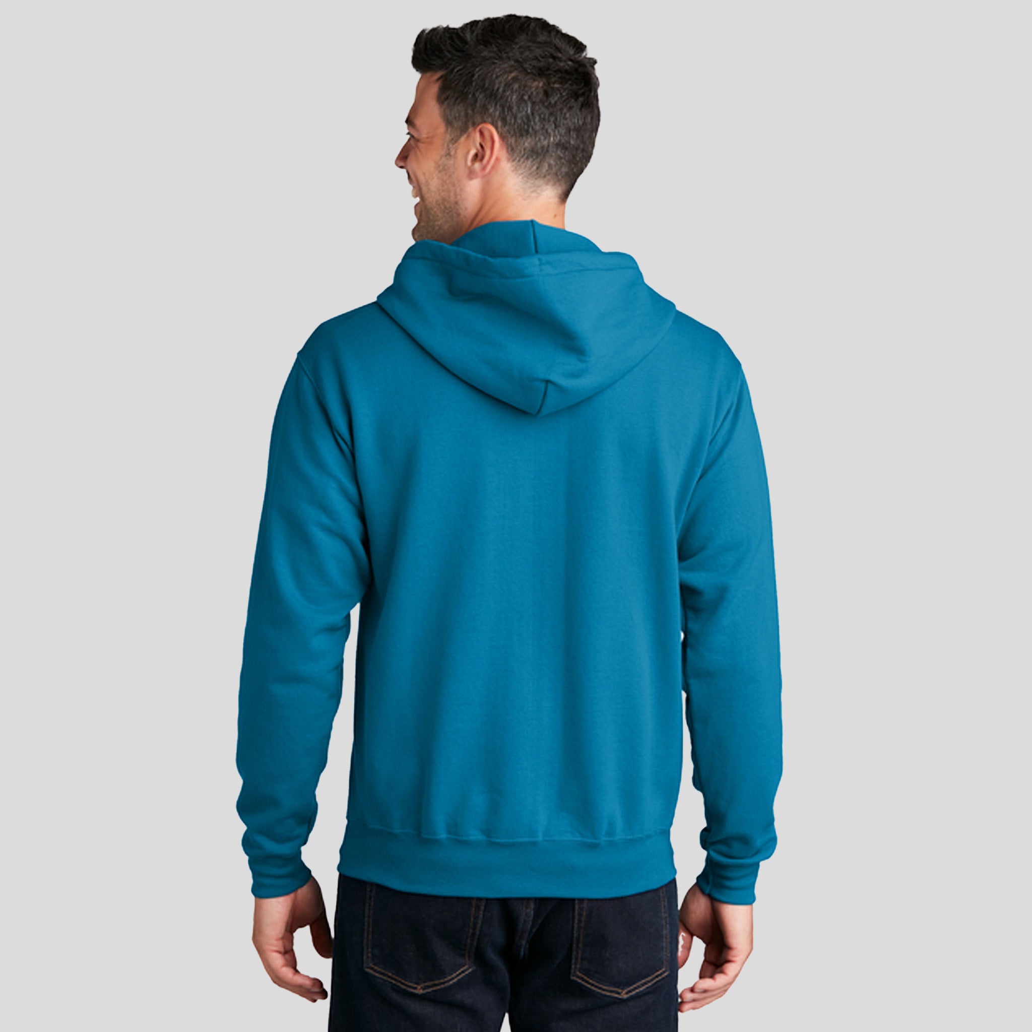 Core Fleece Full-Zip Hooded Sweatshirt | Neon Blue