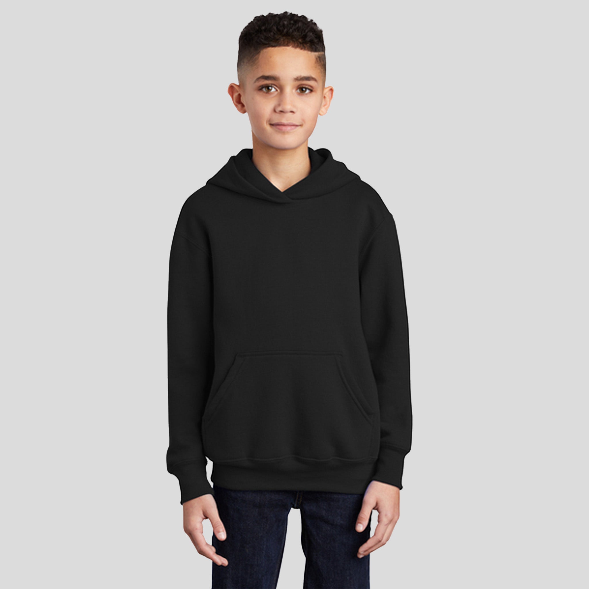 Youth Core Fleece Pullover Hooded Sweatshirt | Jet Black