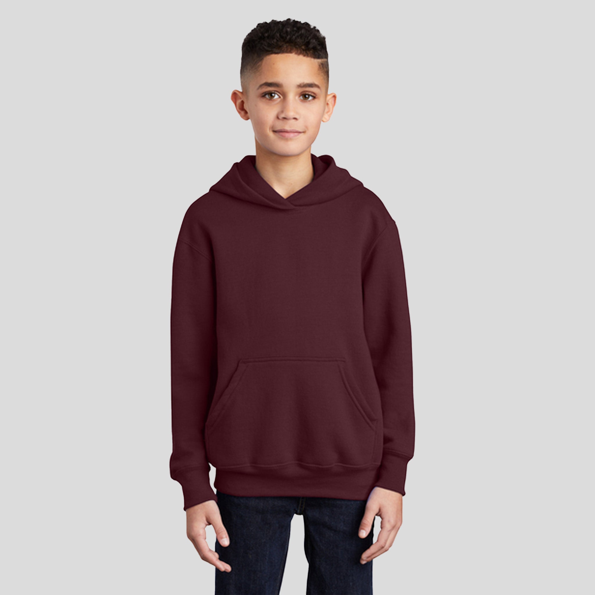 Youth Core Fleece Pullover Hooded Sweatshirt | Maroon