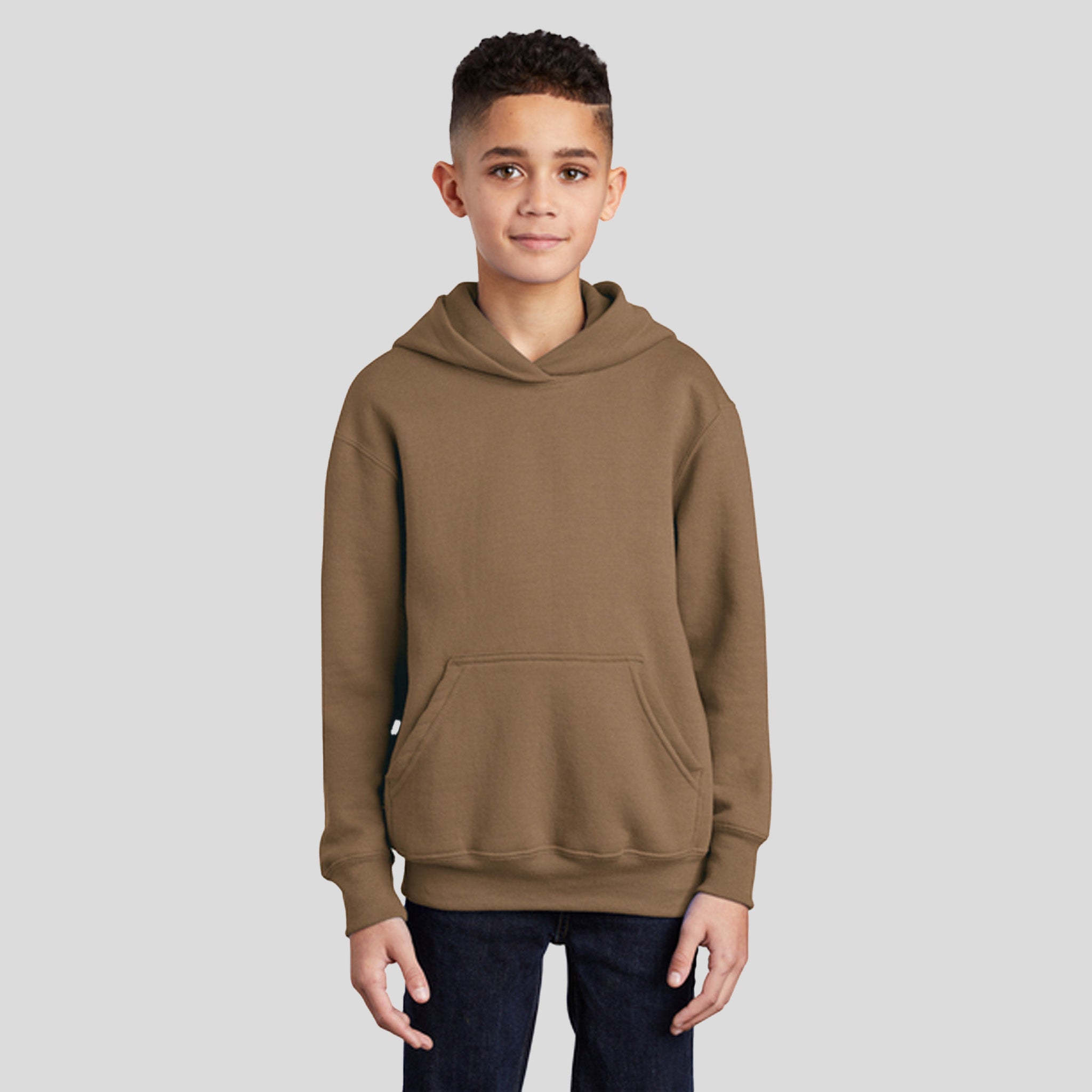 Youth Core Fleece Pullover Hooded Sweatshirt | Woodland Brown