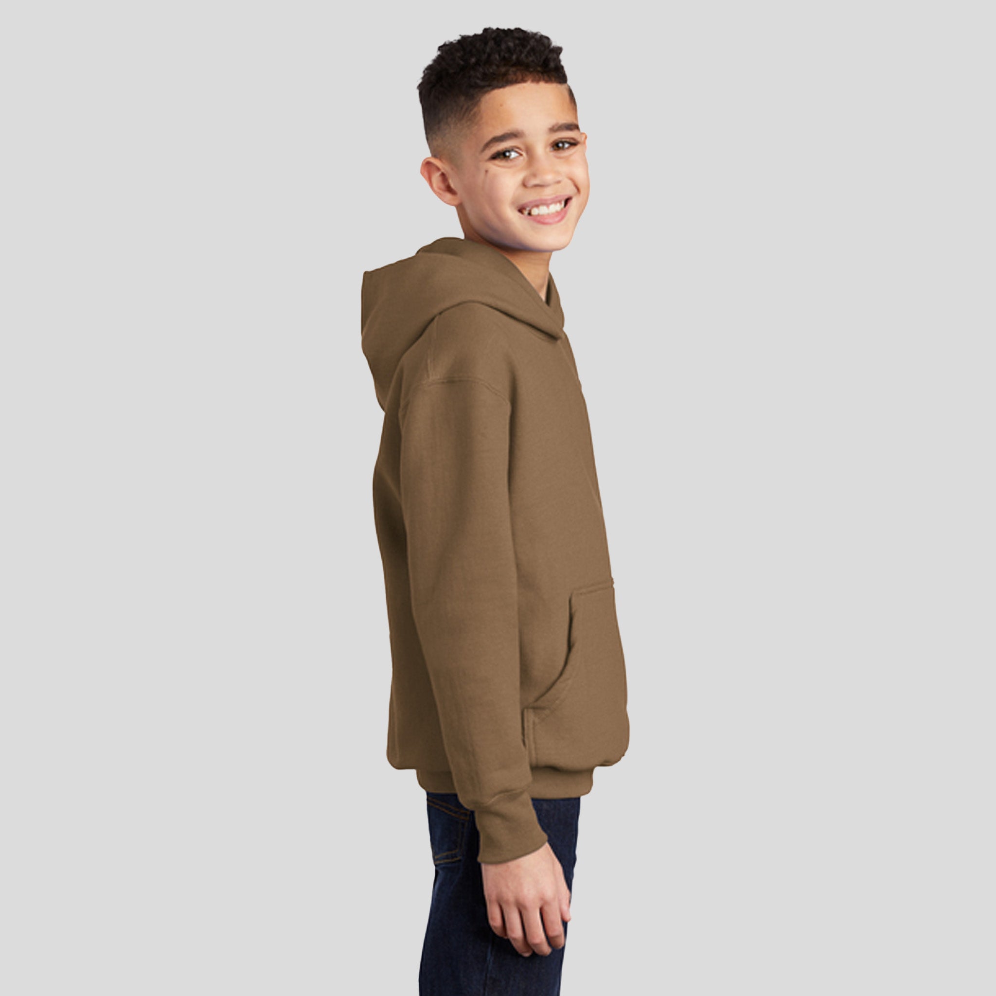 Youth Core Fleece Pullover Hooded Sweatshirt | Woodland Brown