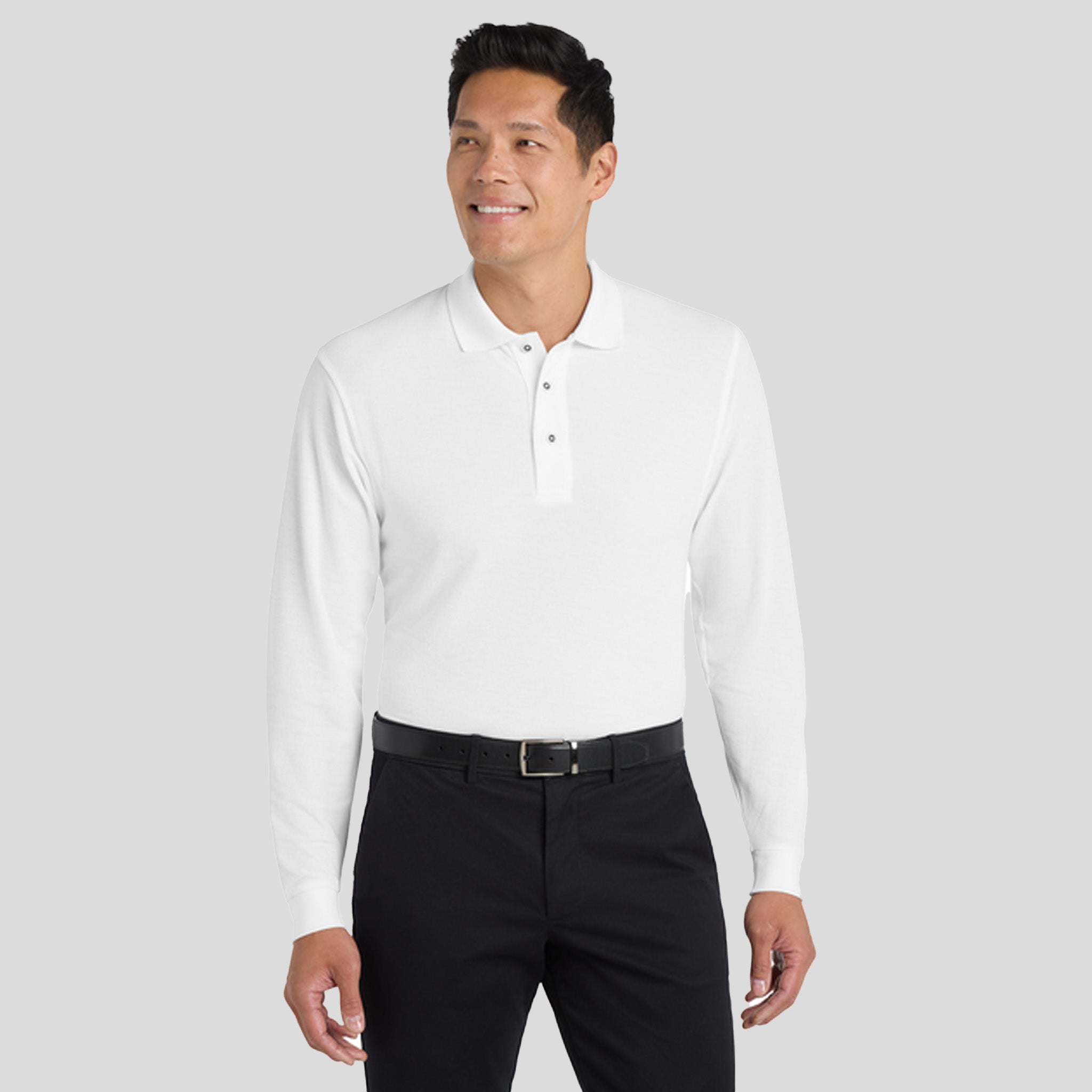 Silk Touchβ’ Long Sleeve Polo | White