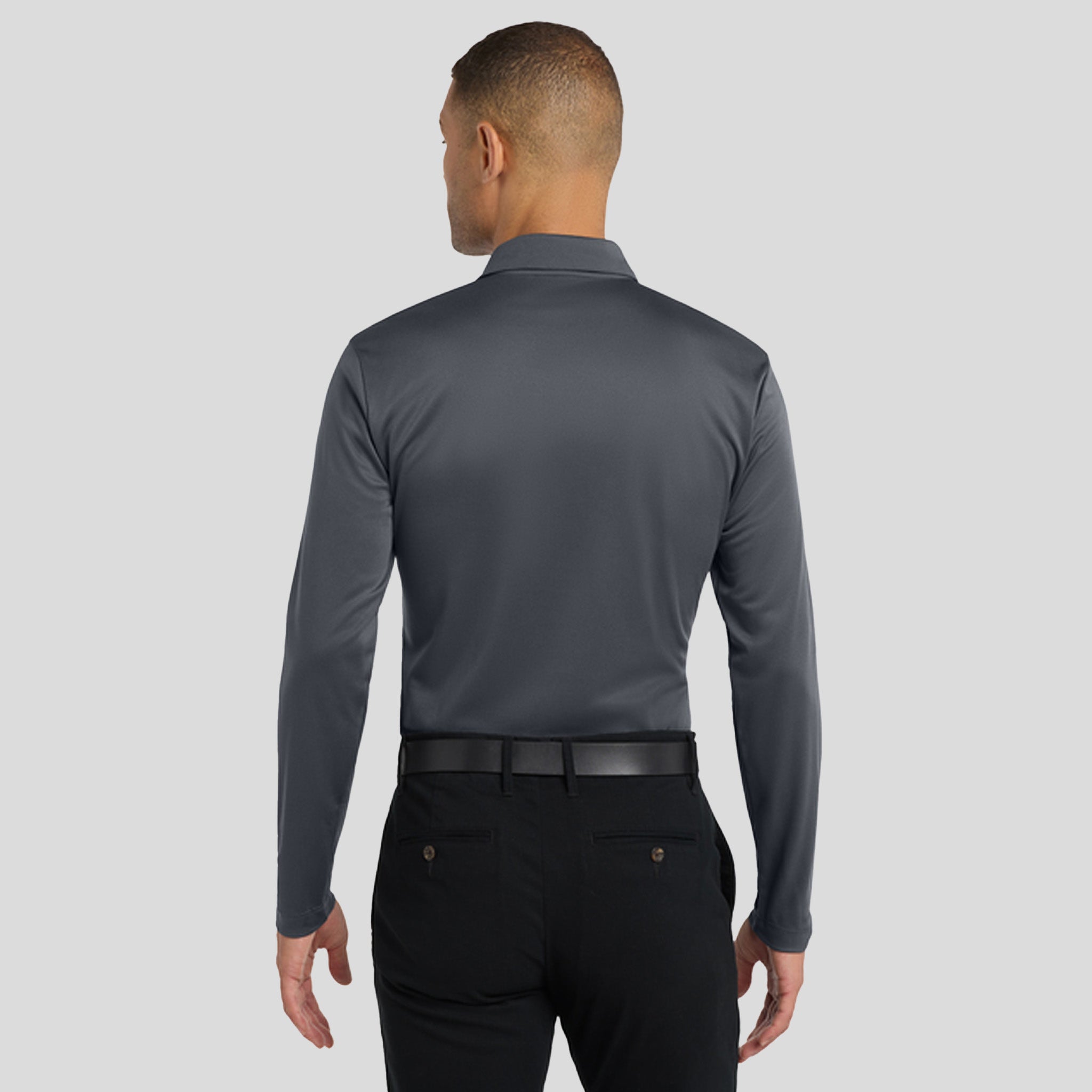 Silk Touch™ Performance Long Sleeve Polo | Steel Grey