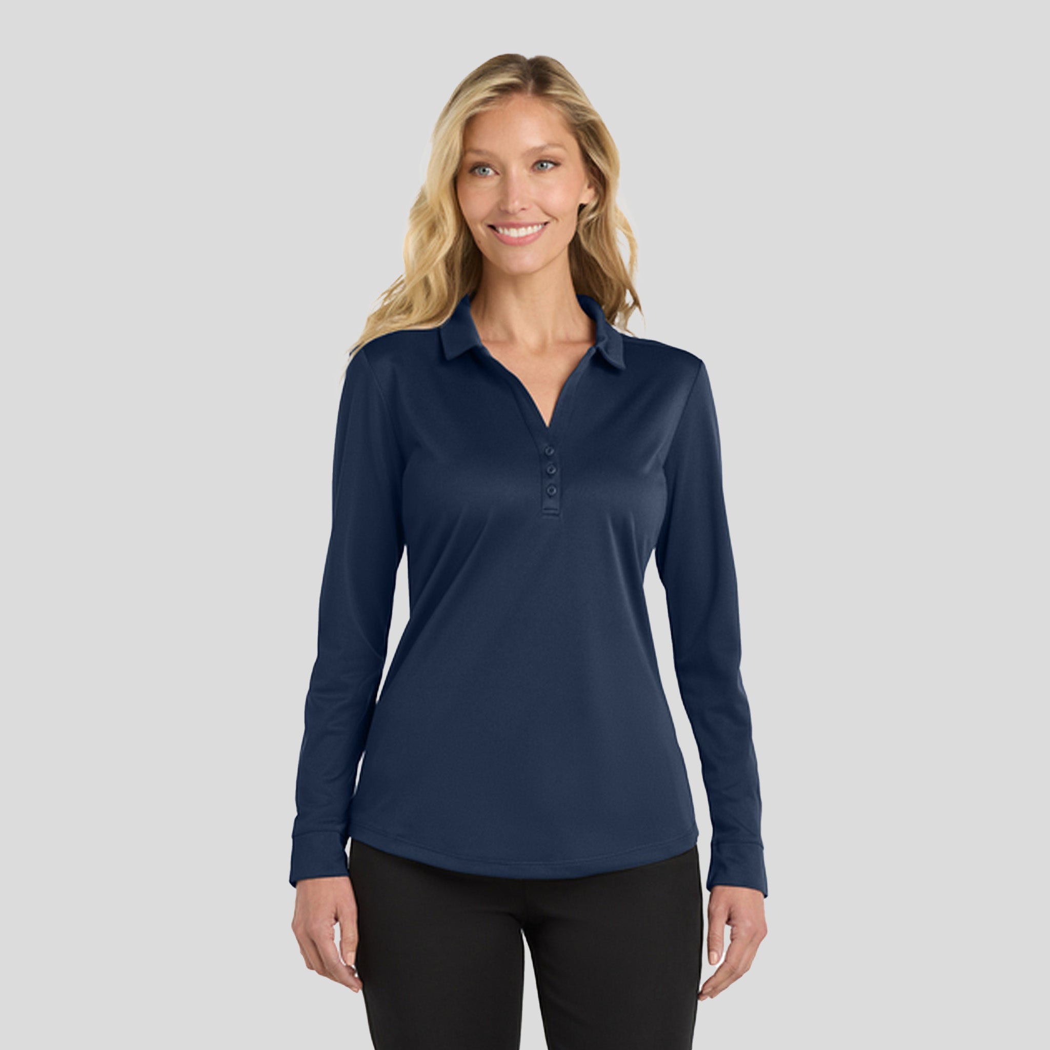 Women's Silk Touch™ Performance Long Sleeve Polo | Navy