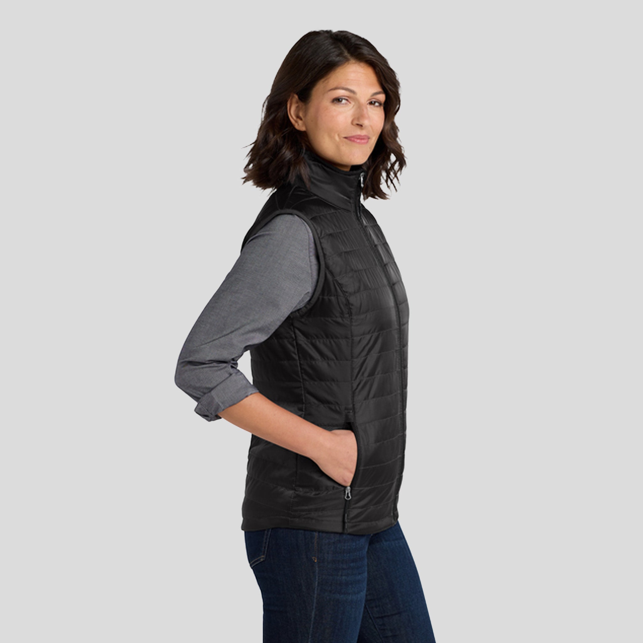 Women's Packable Puffy Vest | Black