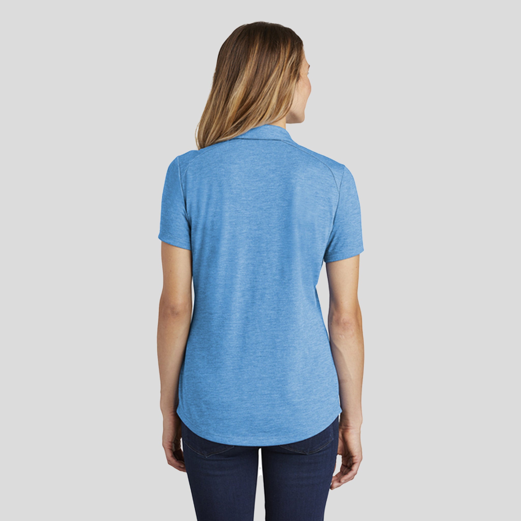 Women's PosiCharge ® Tri-Blend Wicking Polo | Pond Blue Heather