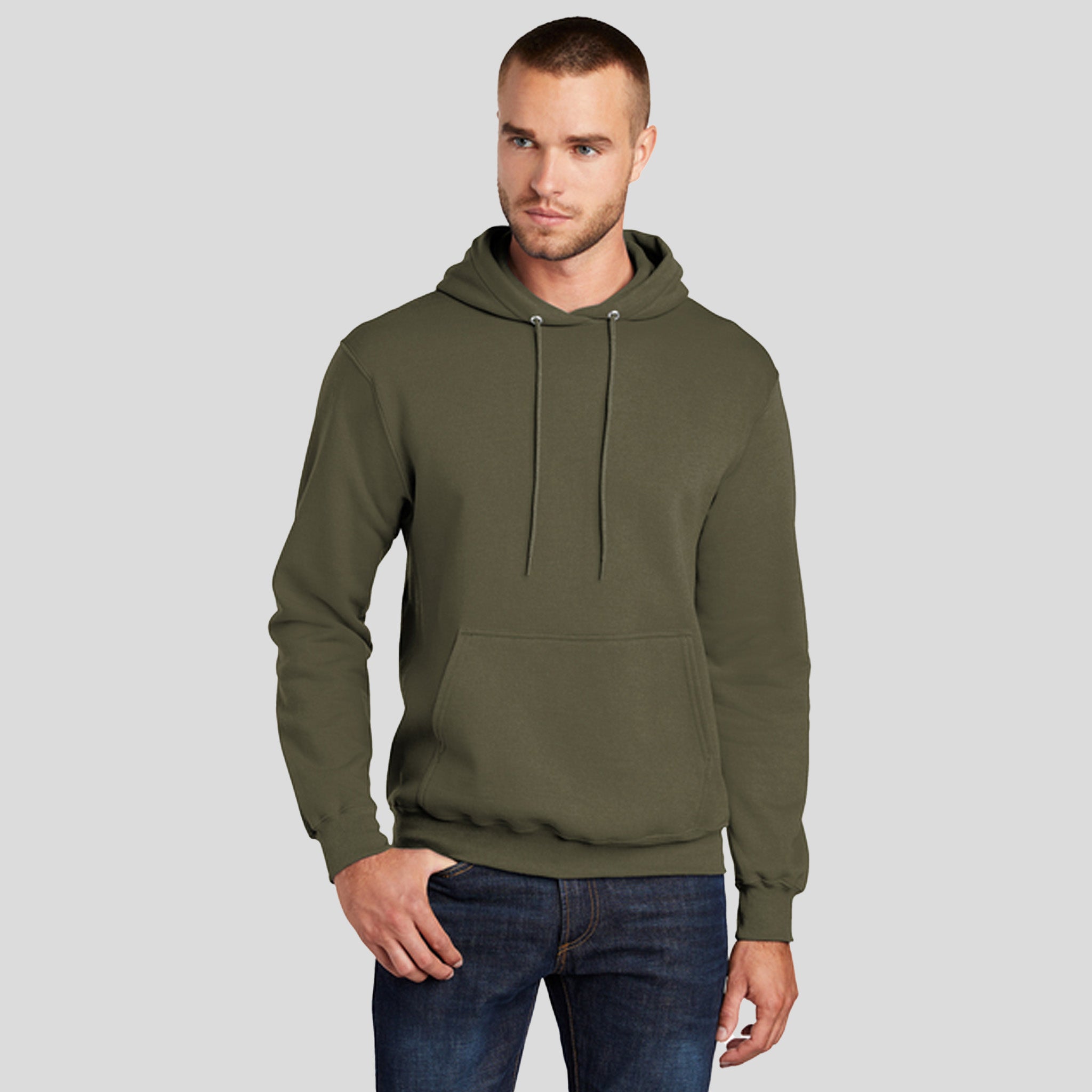 Core Fleece Pullover Hooded Sweatshirt | Olive Drab Green