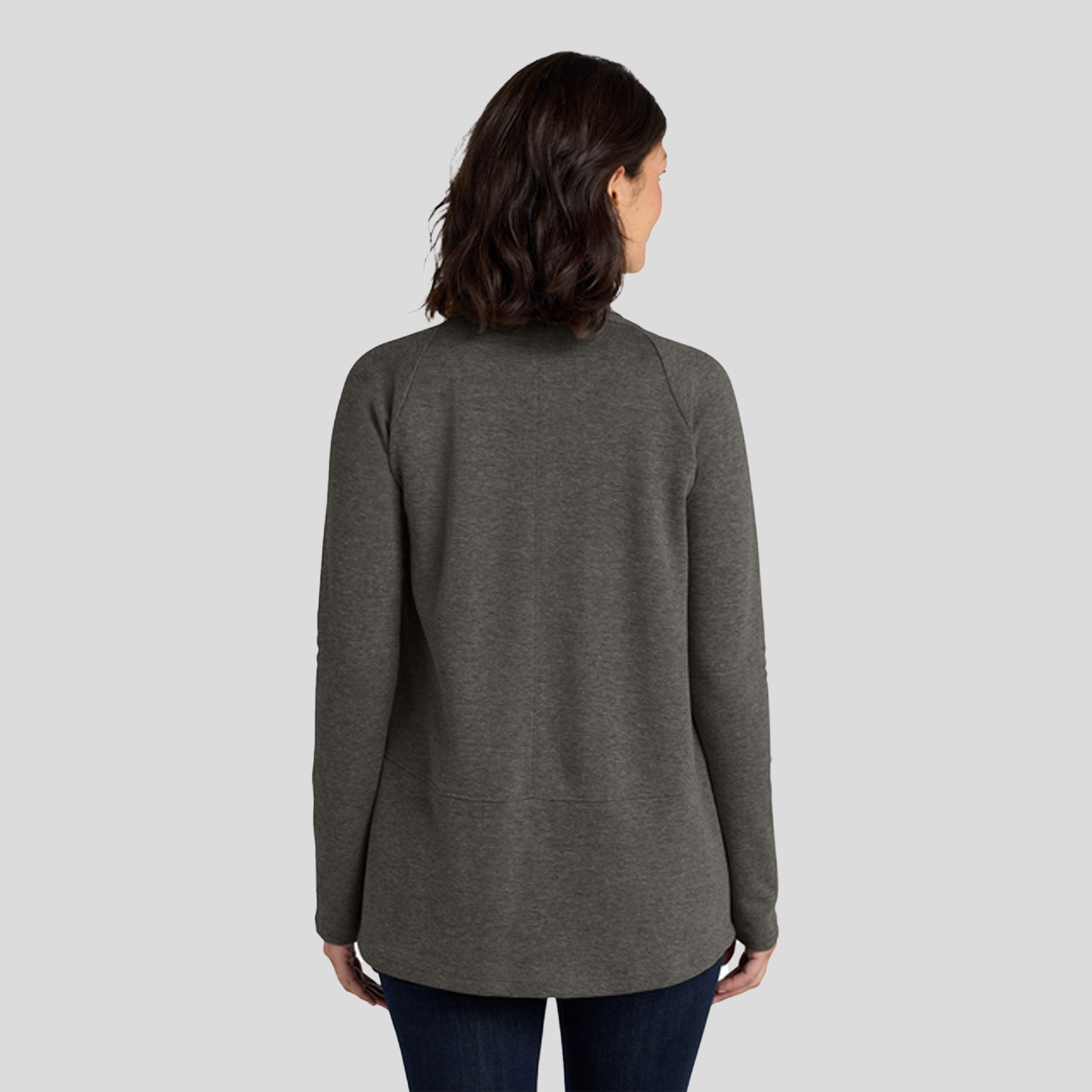 Women's Interlock Cardigan | Charcoal Heather and Medium Heather Grey