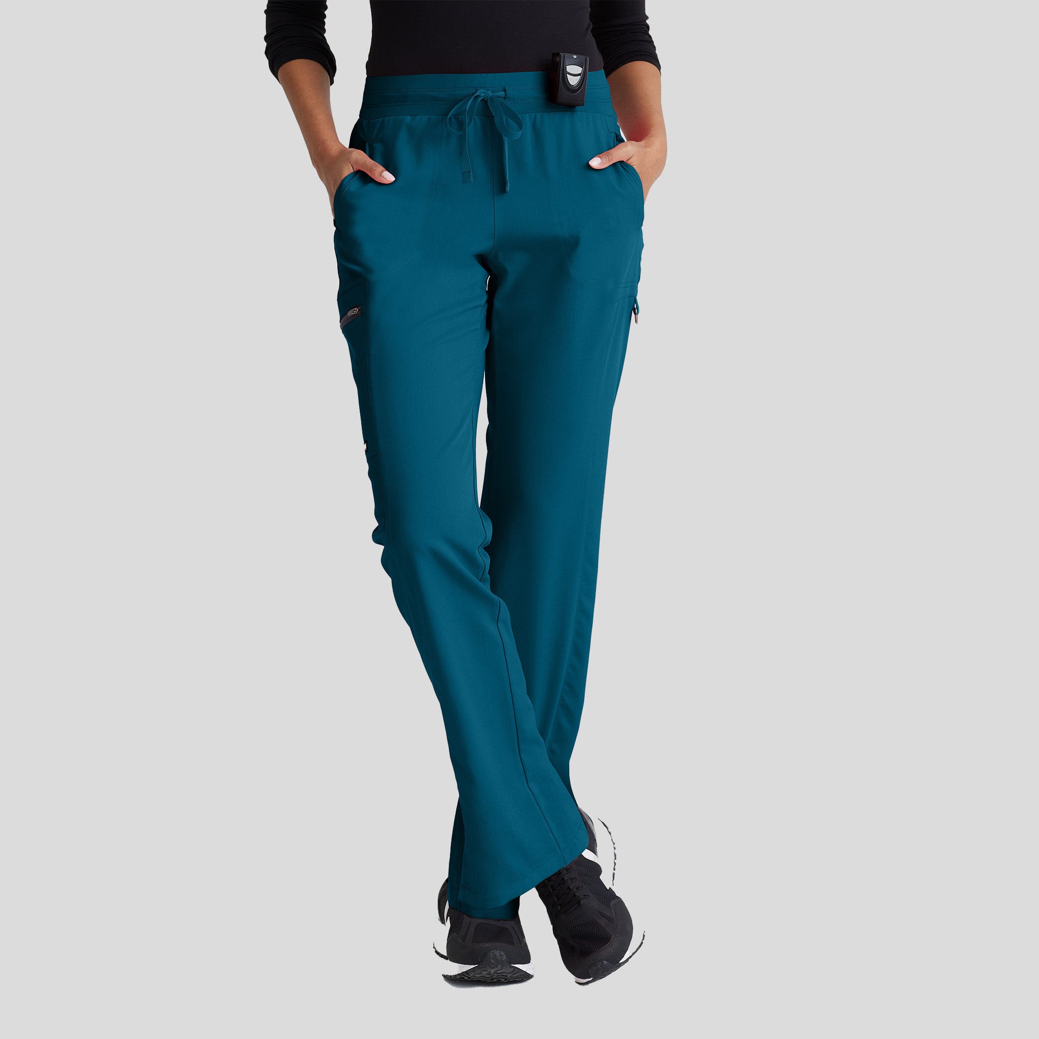 Kim 3-Pocket Mid-Rise Straight Leg Scrub Pant | Bahama