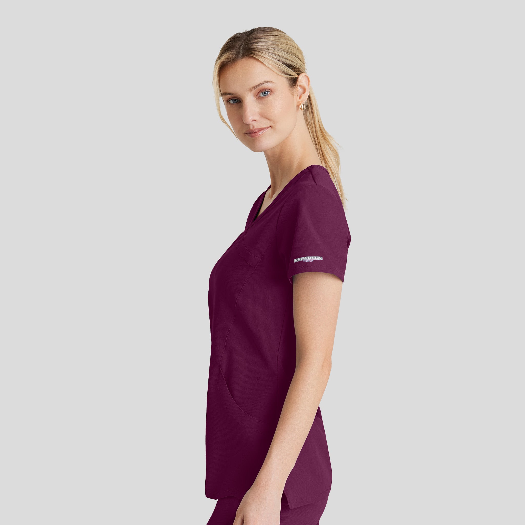 Reliance 3-Pocket Crossover V-Neck Scrub Top | Wine