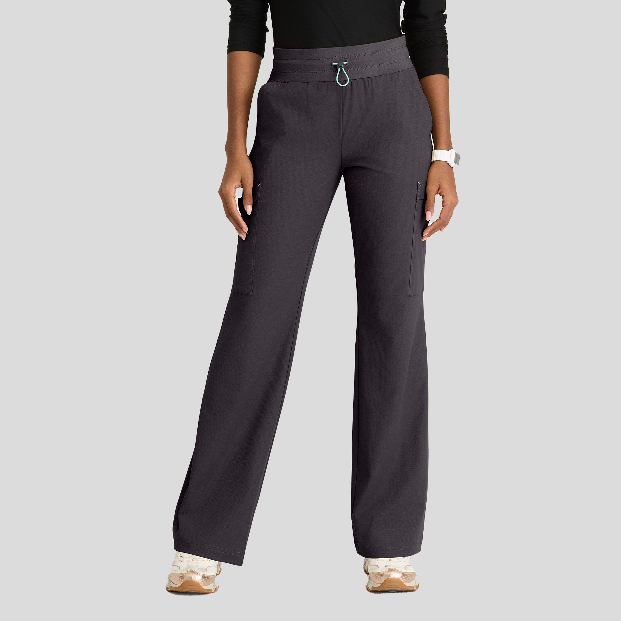Explore 5-Pocket Knit Waistband Fit & Flare Pant  | Pewter