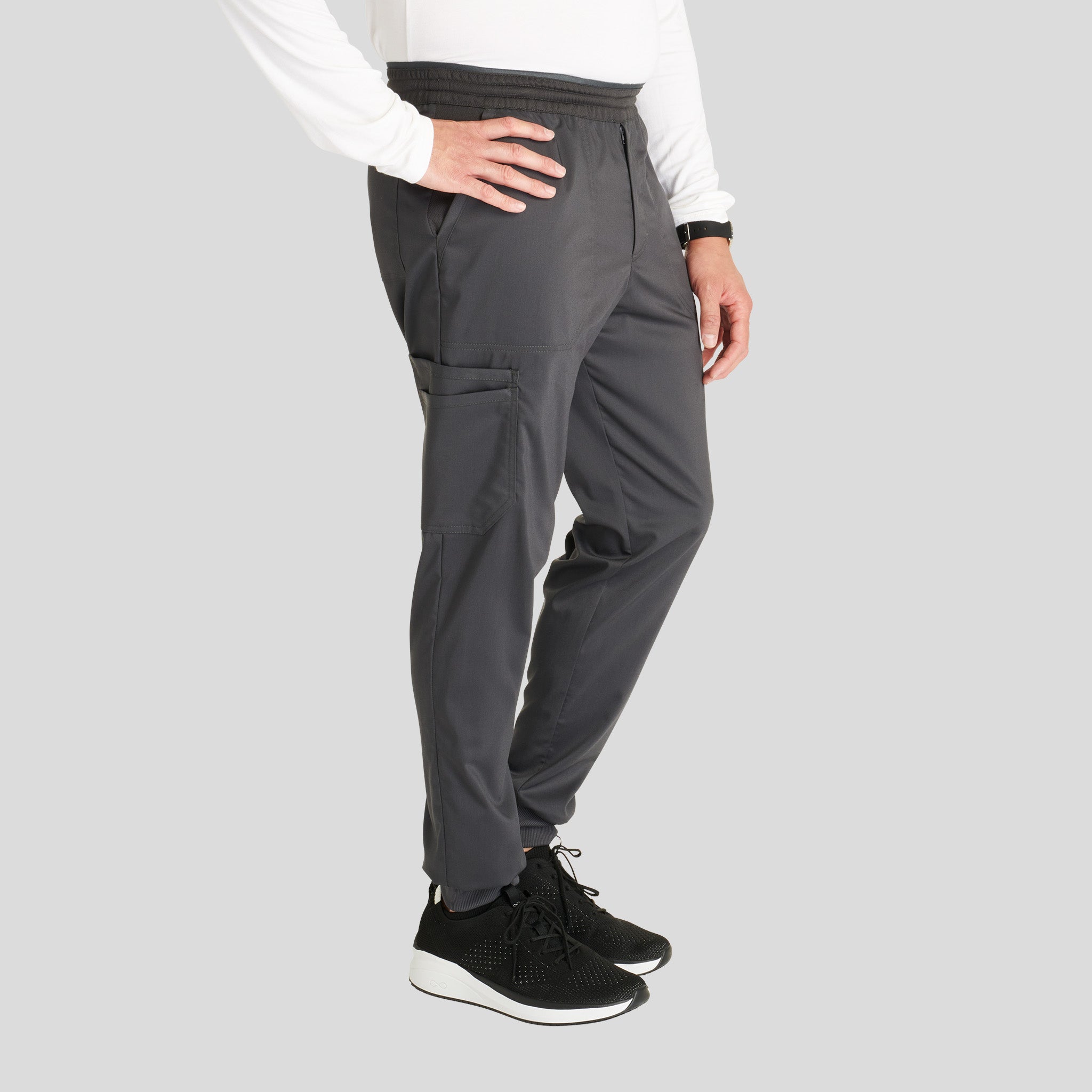 Men's Mesh Trim Jogger Scrub Pant | Pewter