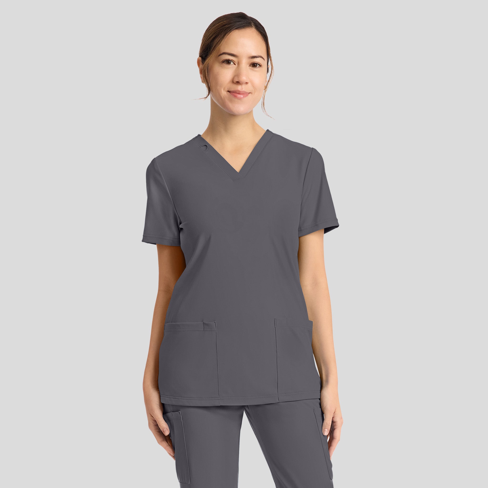 Achieve 2-Pocket Scrub Top | Pewter