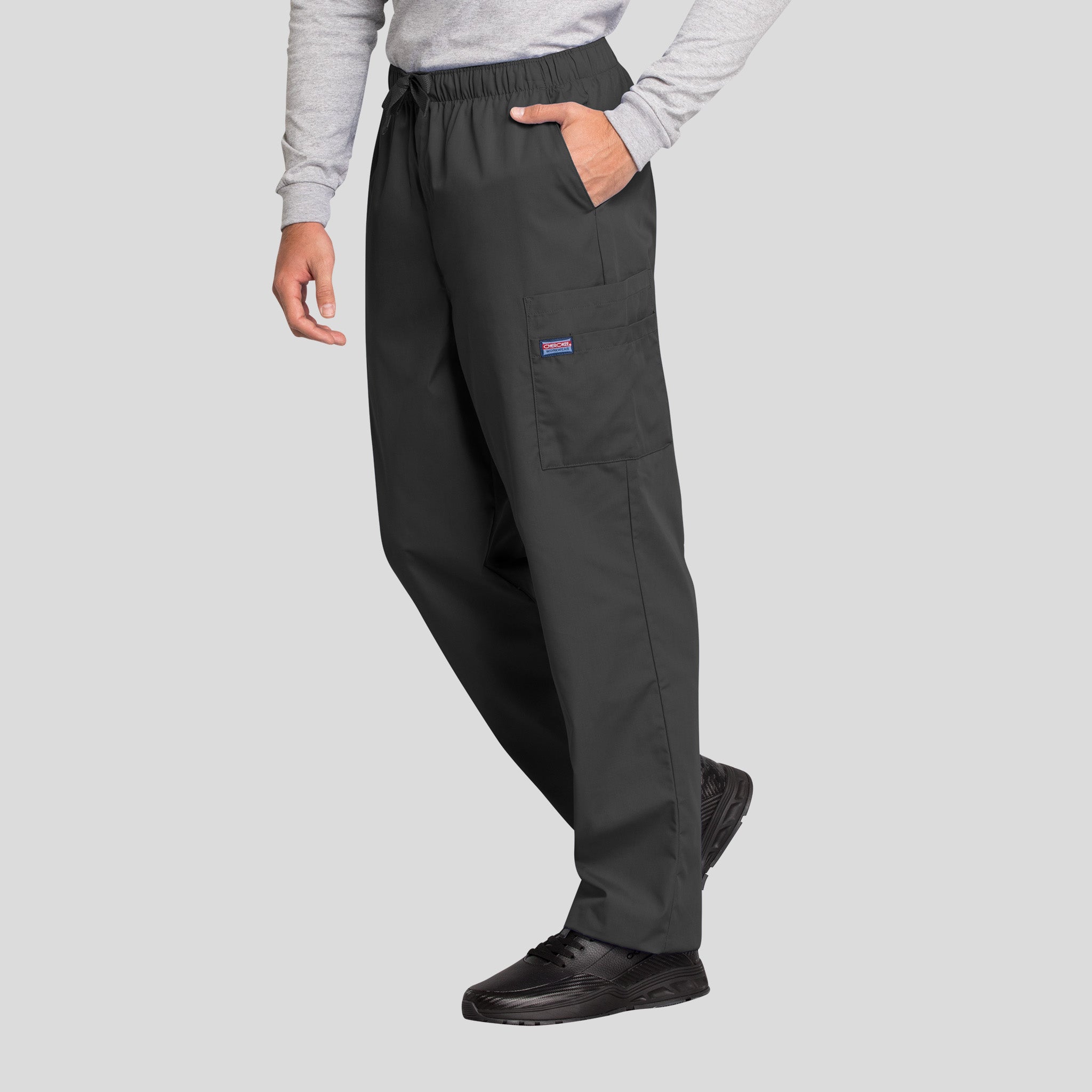 Men's Drawstring Cargo Scrub Pant | Pewter