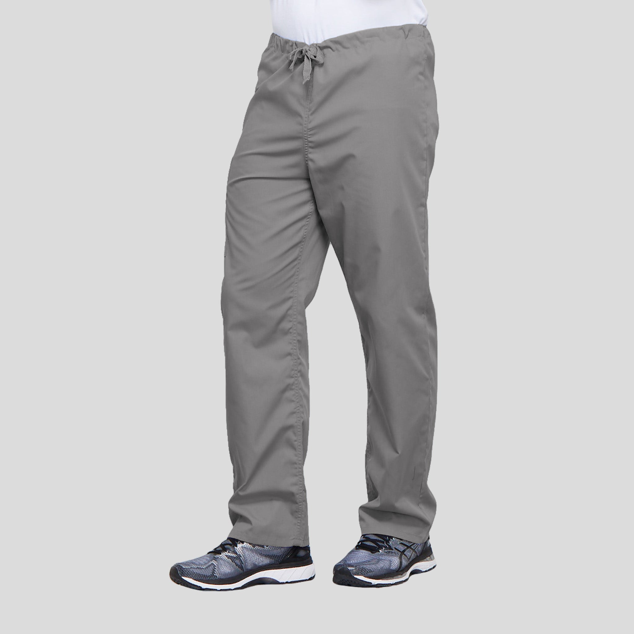 Unisex Drawstring Cargo Scrub Pant | Grey