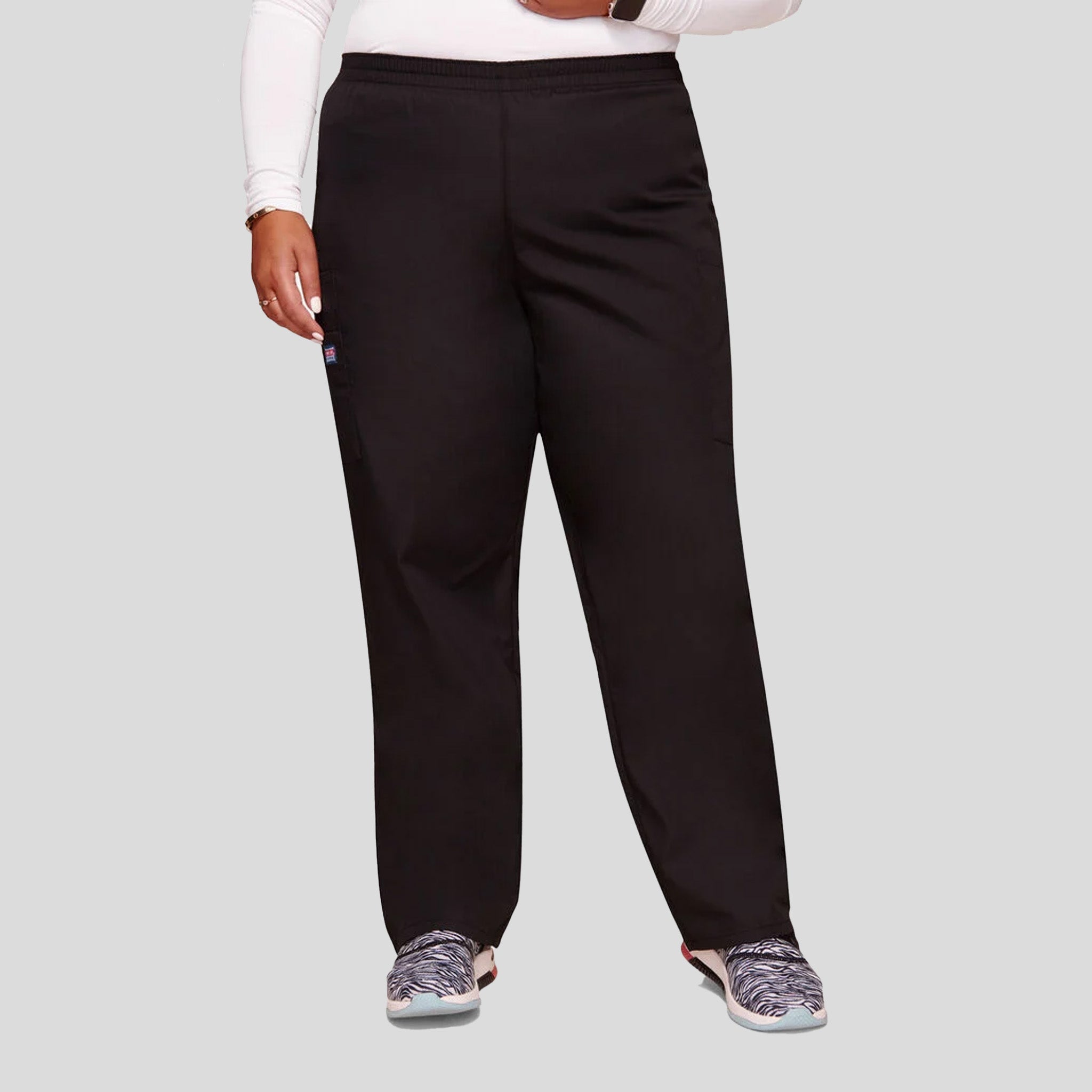 Elastic Waist Utility Scrub Pant | Black
