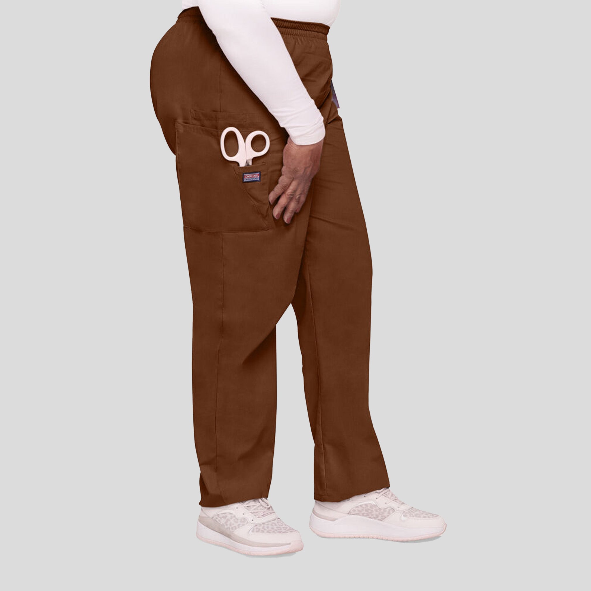 Elastic Waist Utility Scrub Pant | Chocolate
