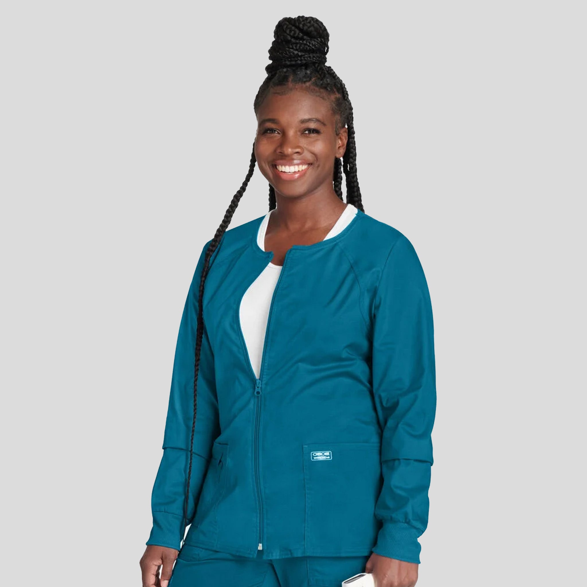Women's Zip Front Warm Up | Caribbean